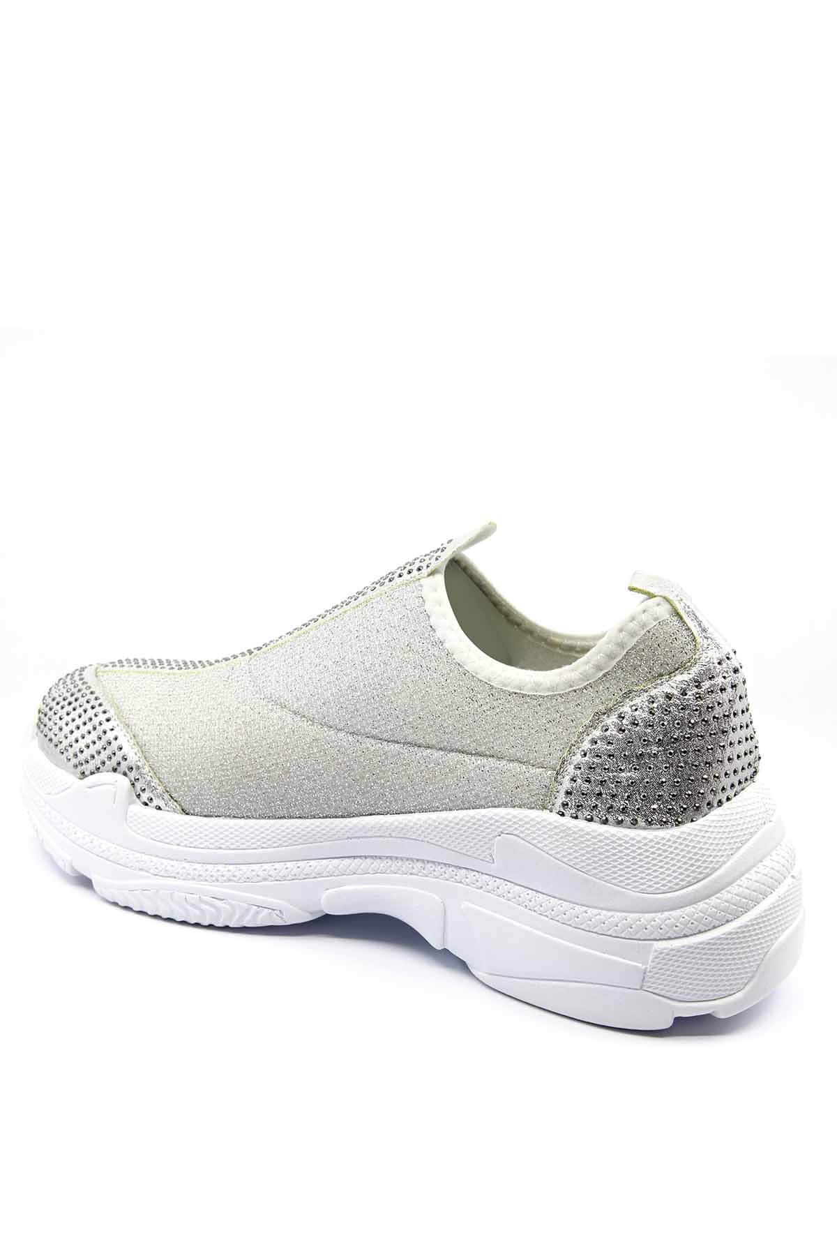 Bayan Spor Ayakkabı - 3316 GÜMÜŞ SİMLİ