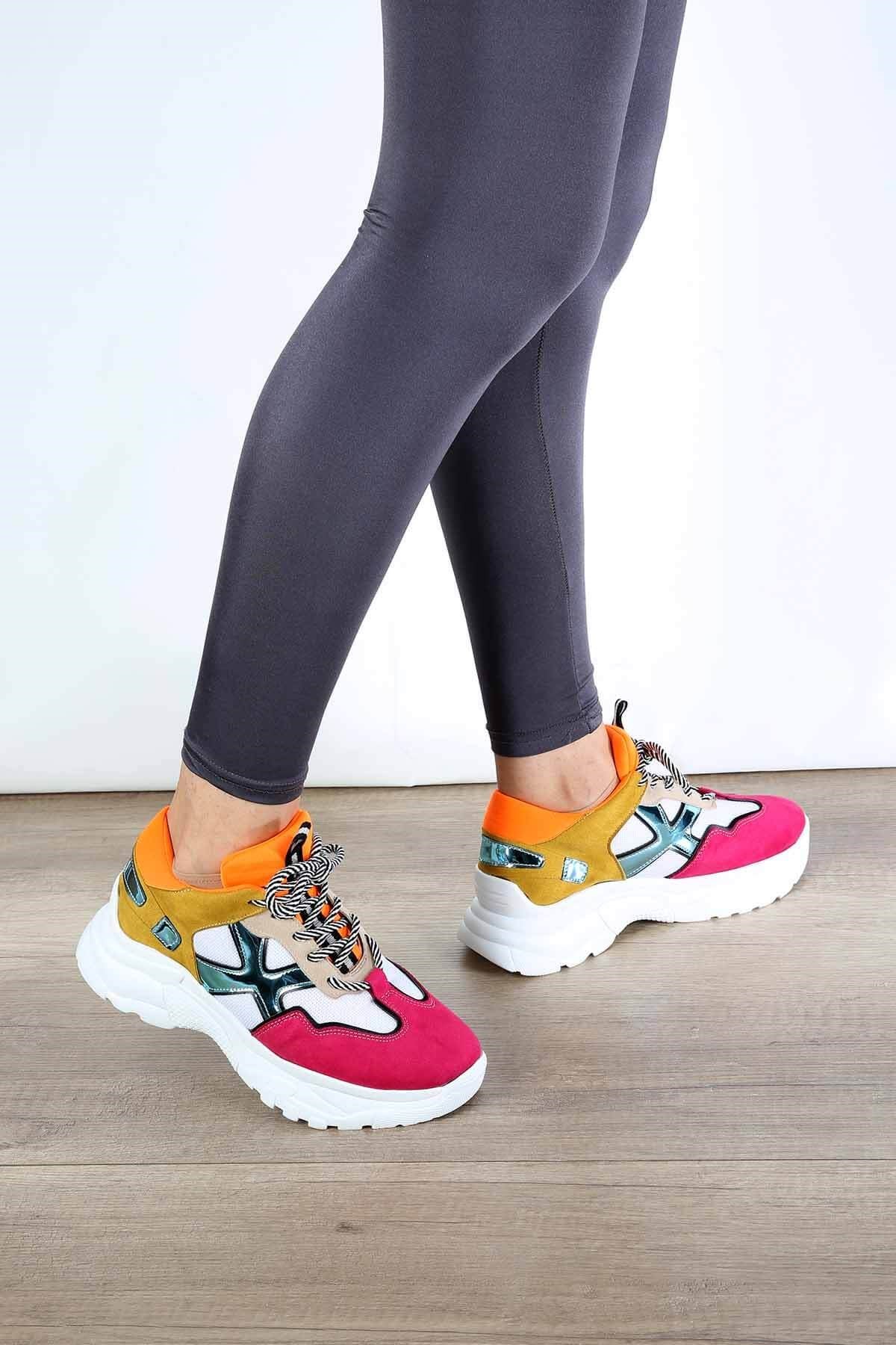 Bayan Spor Ayakkabı - 3981 FUJE ORANJ