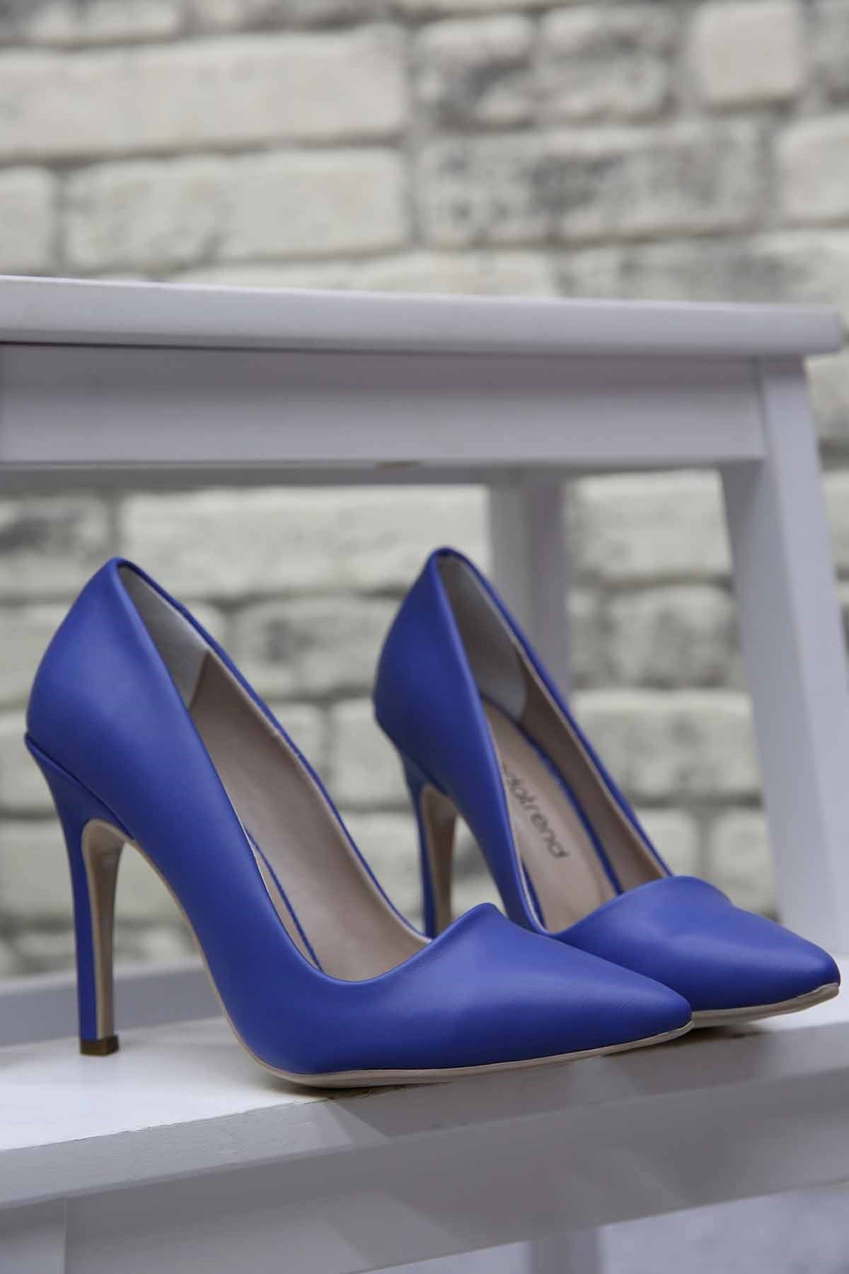 Bayan Stiletto  Ayakkabı MAVİ CİLT