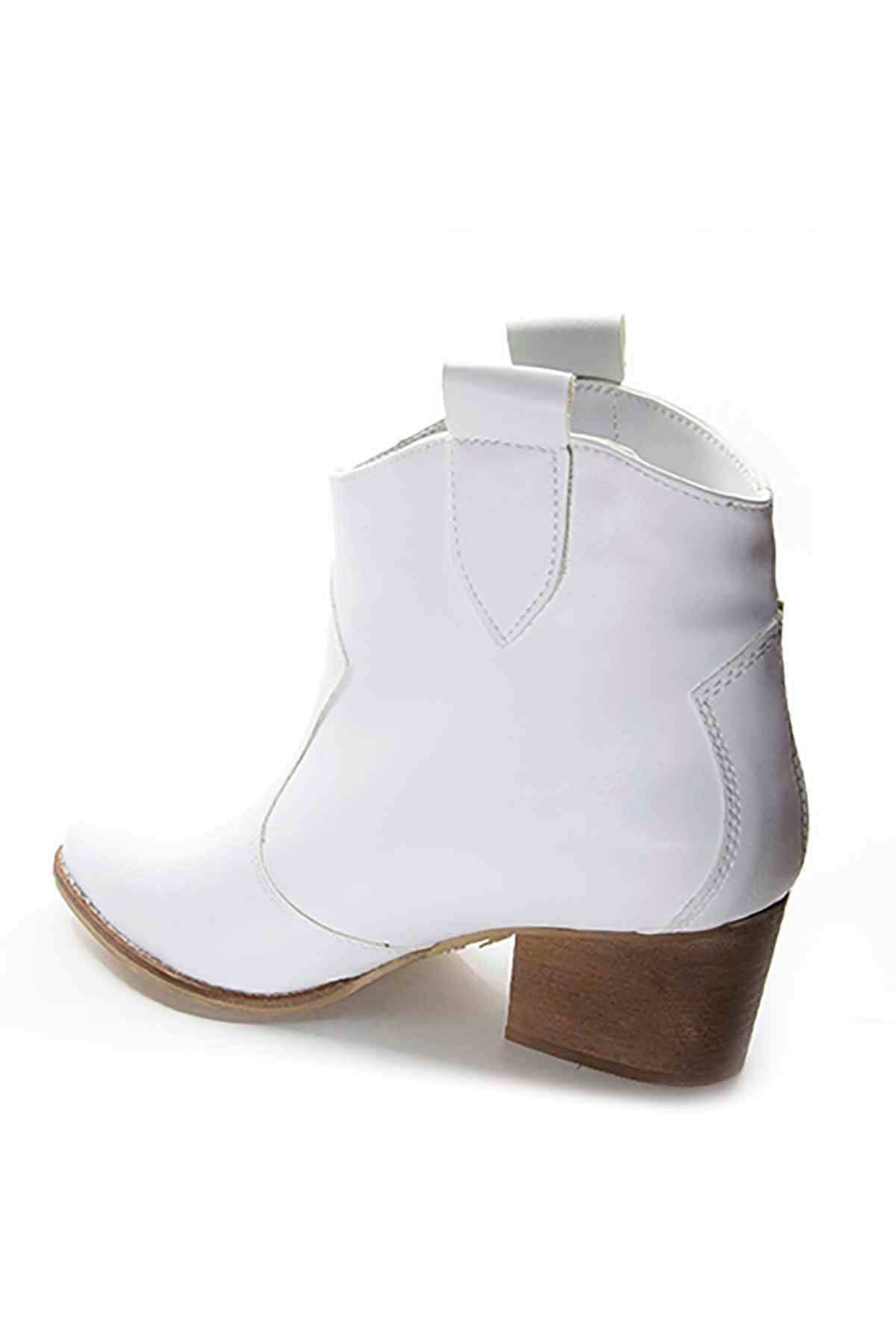 Bayan Western Bot - 1906S BEYAZ CİLT