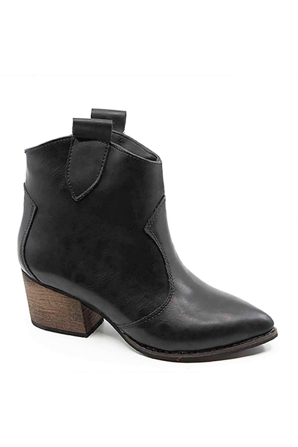 Bayan Western Bot - 1906S SİYAH CİLT