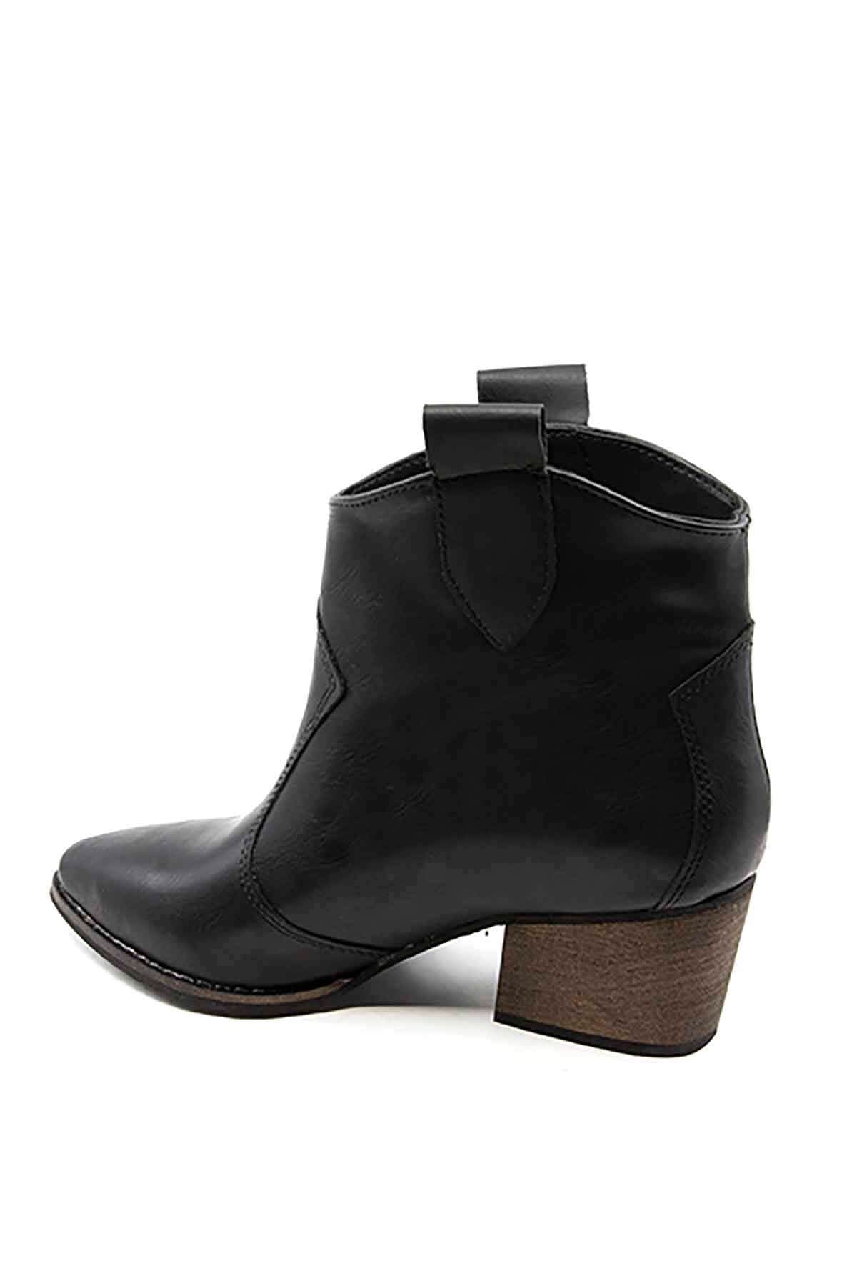 Bayan Western Bot - 1906S SİYAH CİLT