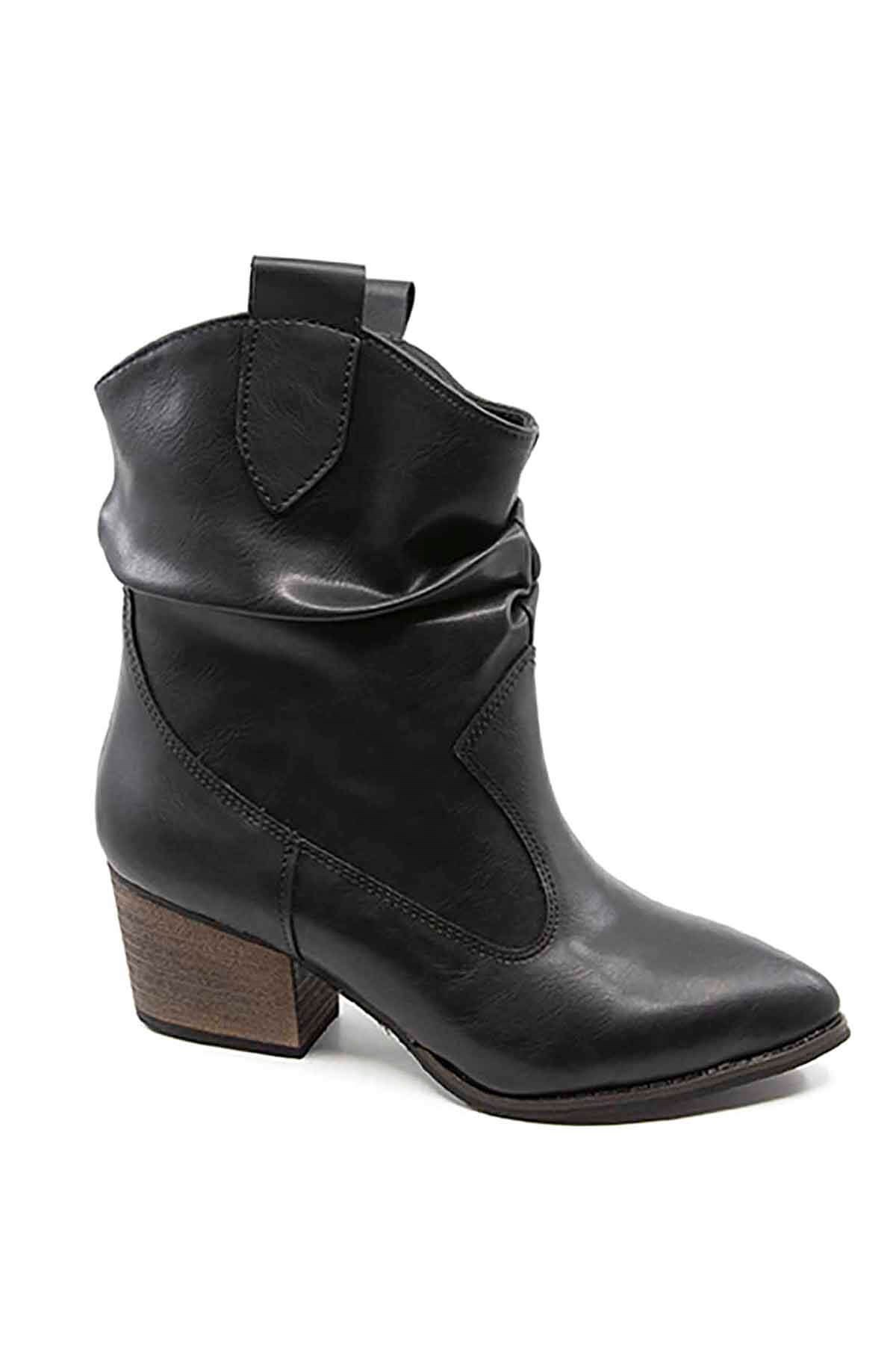 Bayan Western Bot - 1909 SİYAH CİLT