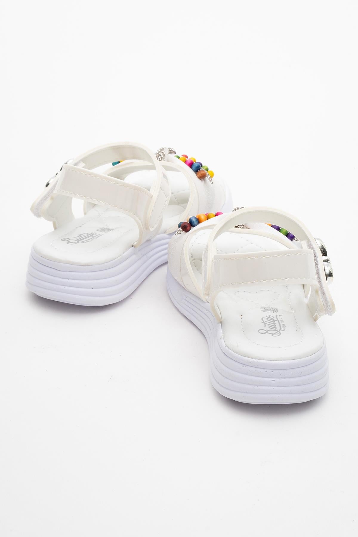 Çapraz Bantlı Çocuk Sandalet 26-30 BEYAZ