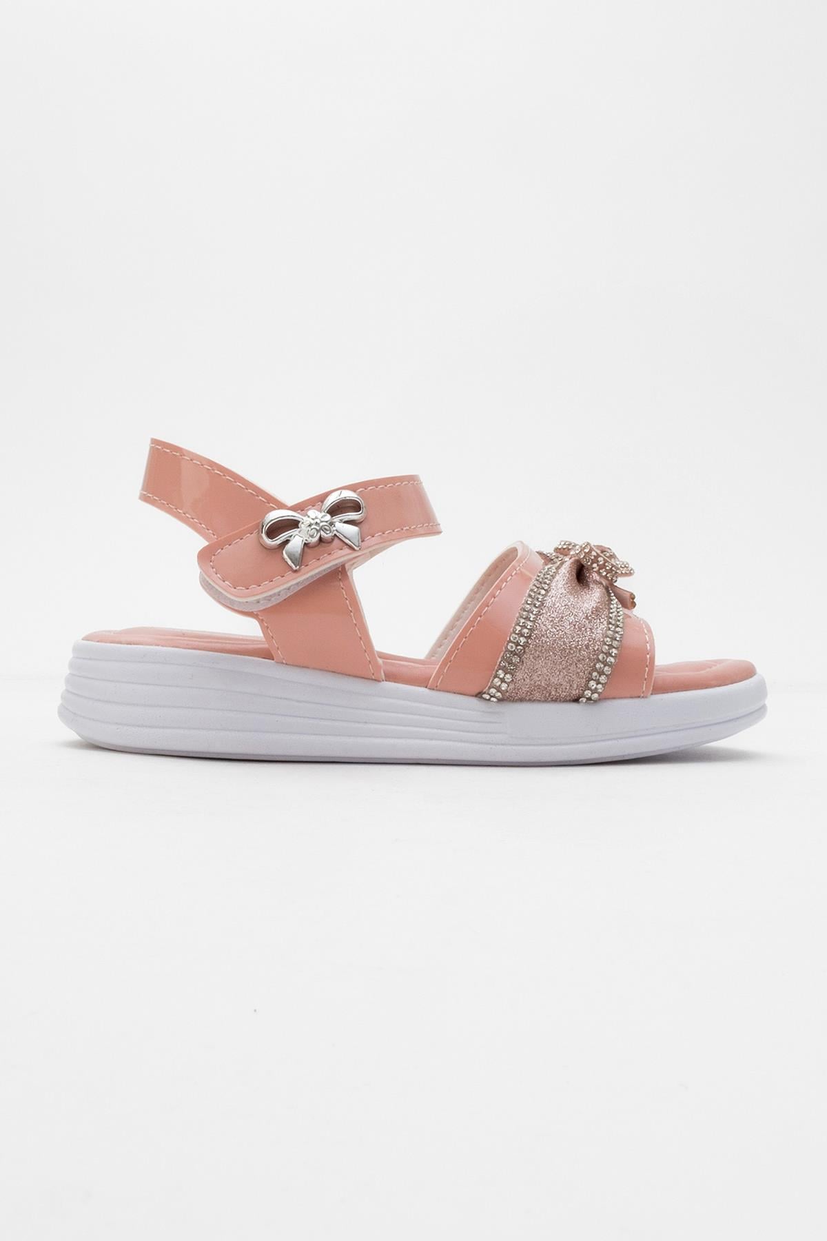 Çapraz Bantlı Çocuk Sandalet 26-30 PUDRA