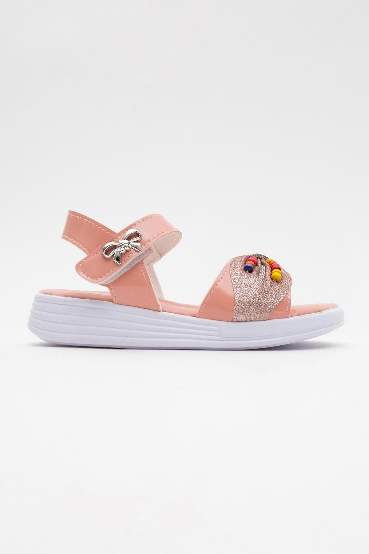 Çapraz Bantlı Çocuk Sandalet 26-30 PUDRA