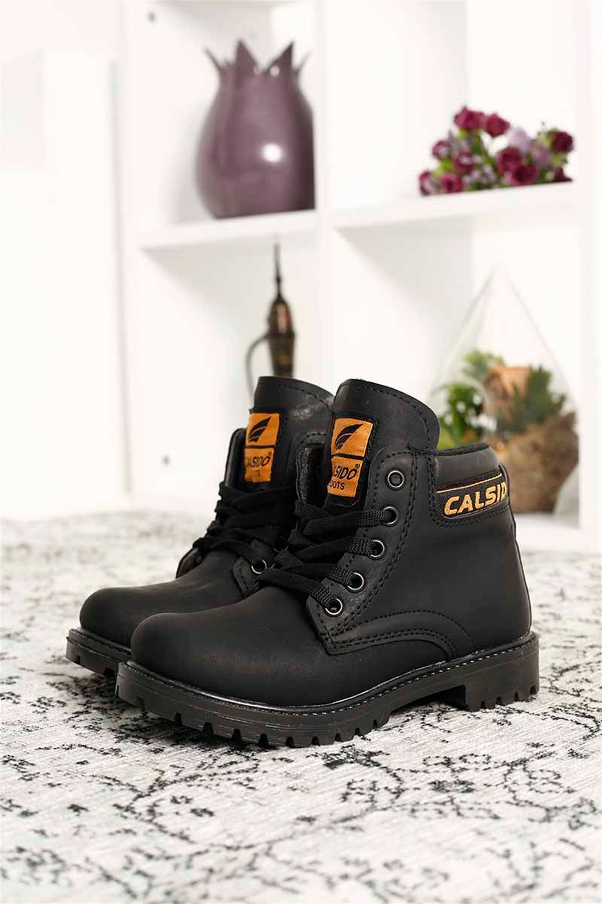 Çocuk Bağcıklı Kar Botu 30-35 SİYAH CİLT