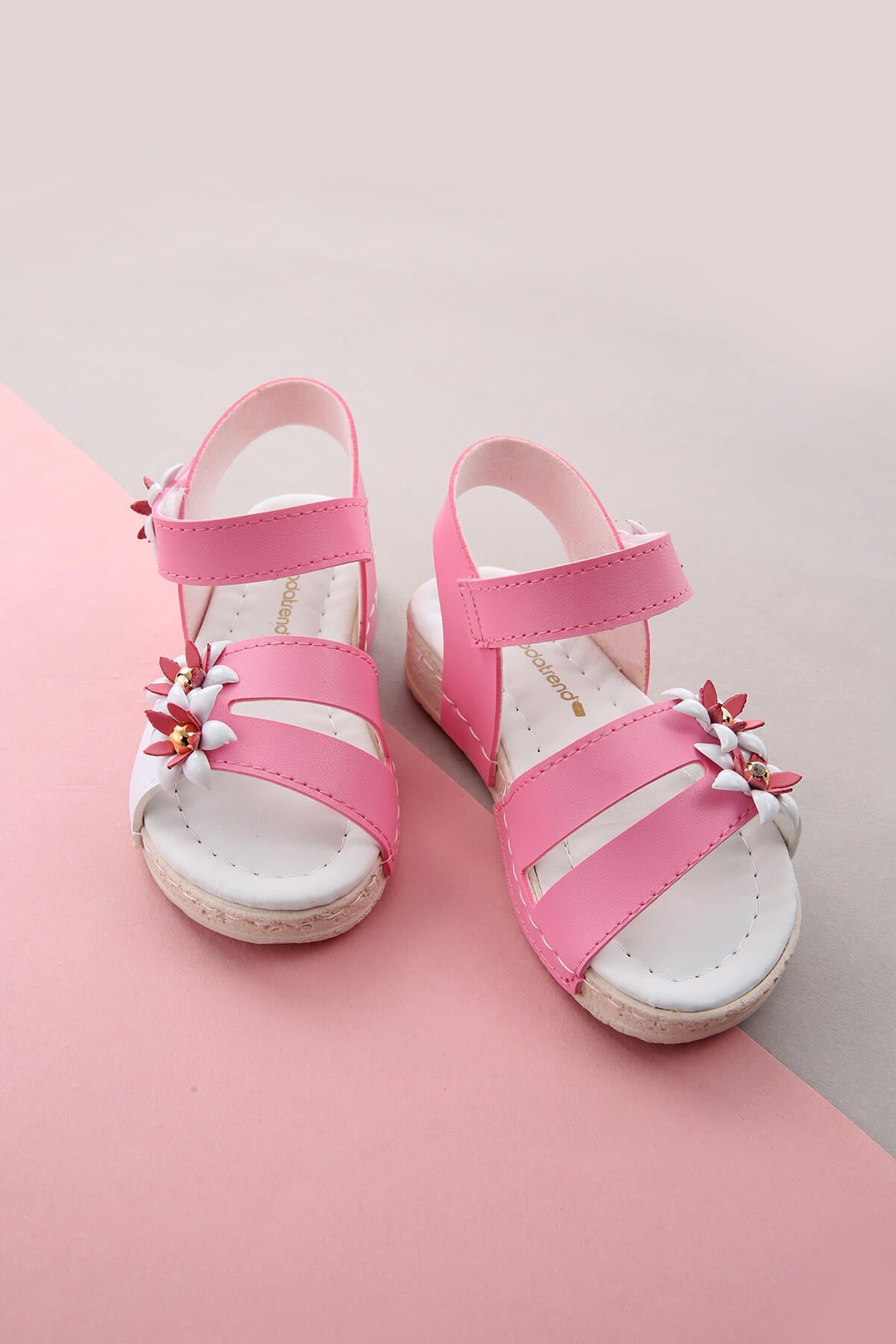 Çocuk Çiçekli Sandalet 26-29 BEYAZ PEMBE