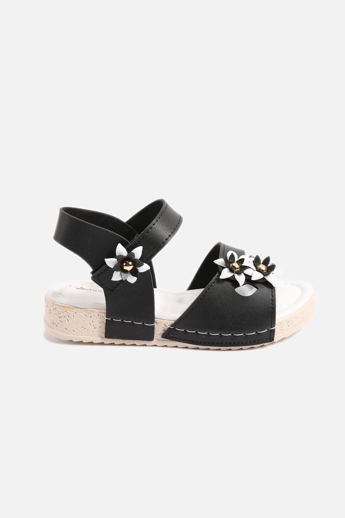Çocuk Çiçekli Sandalet 30-35 SİYAH SİYAH