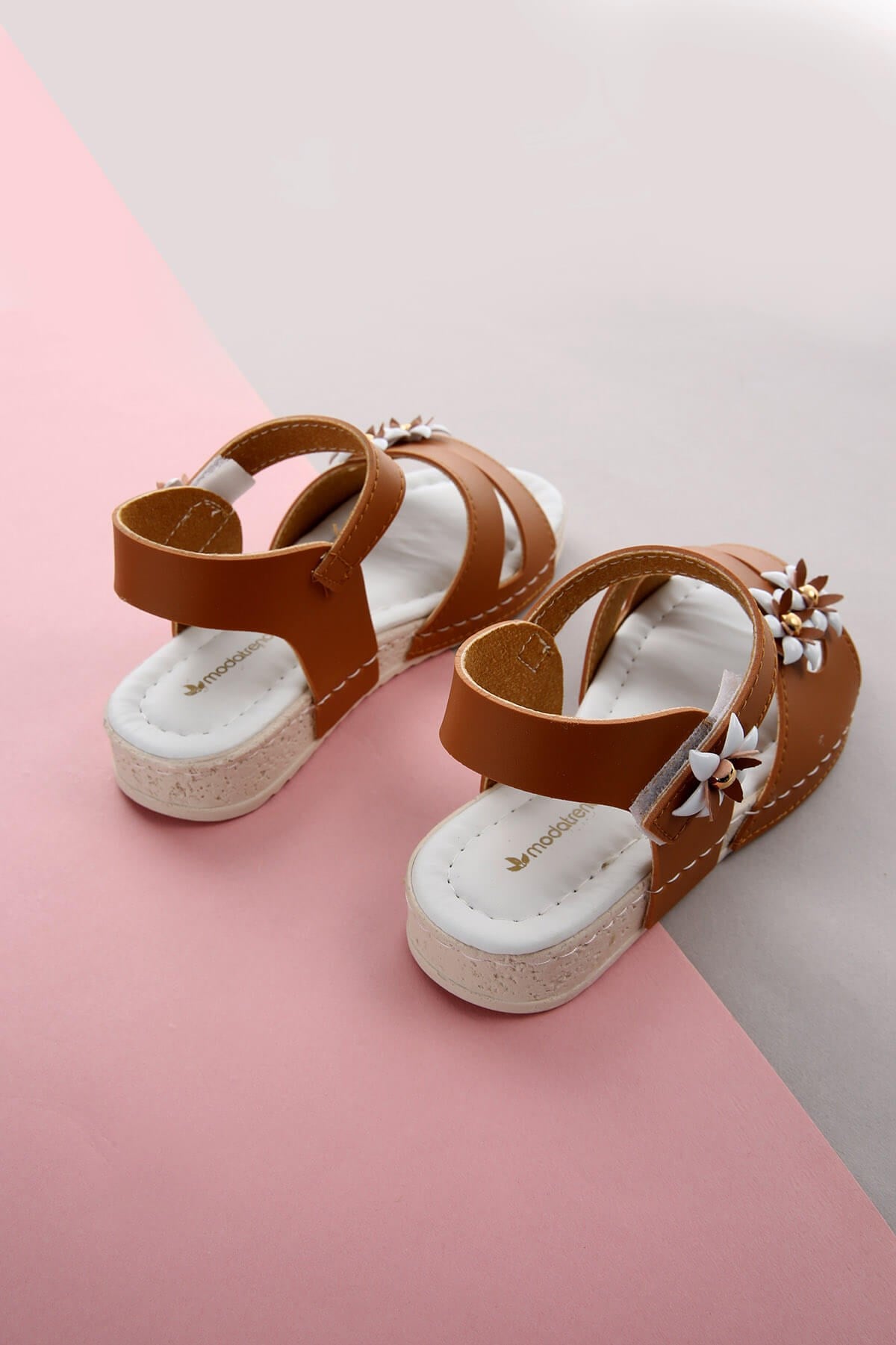 Çocuk Çiçekli Sandalet 30-35 TABA TABA