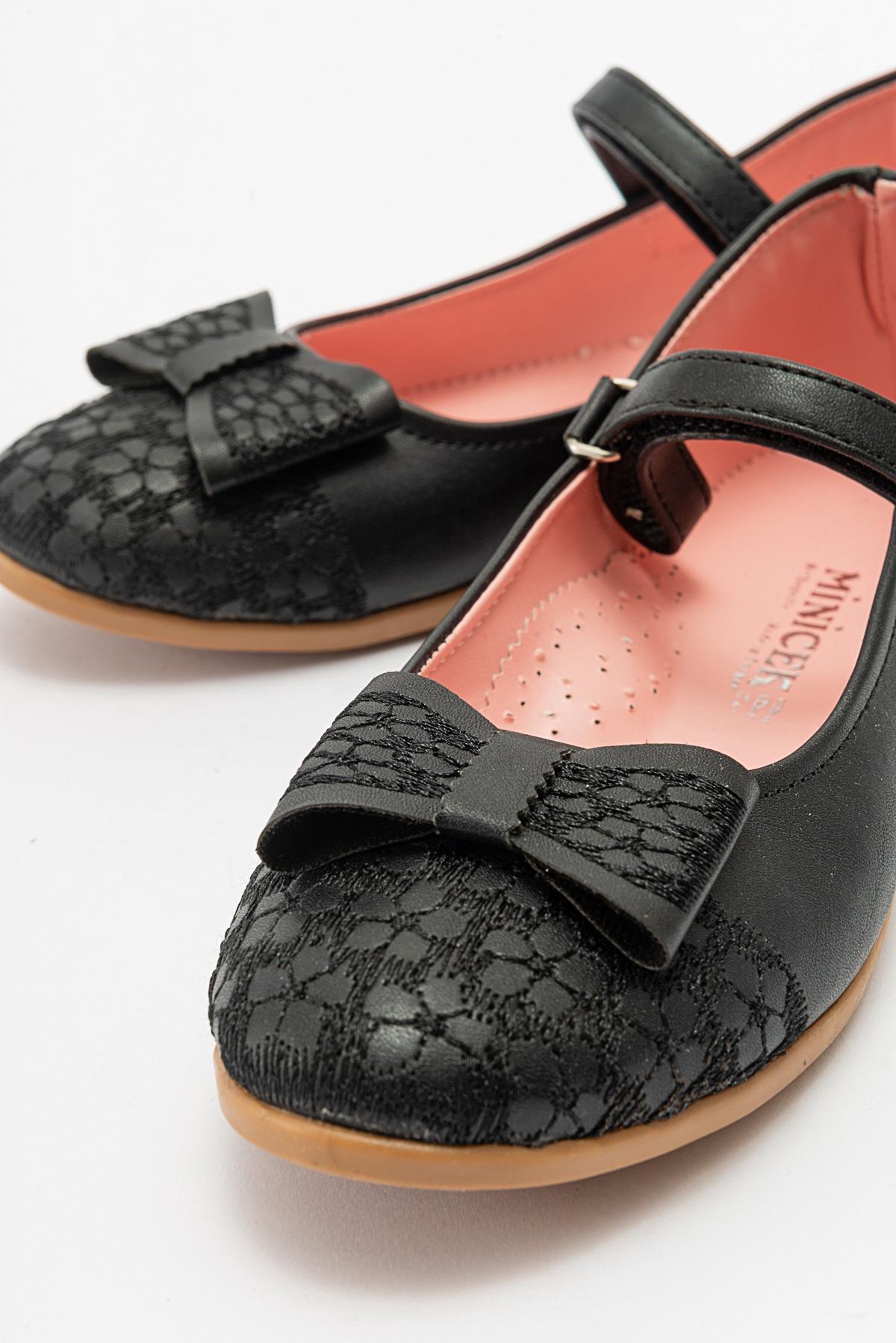 Çocuk Dantelli Ayakkabı 31-36 SİYAH