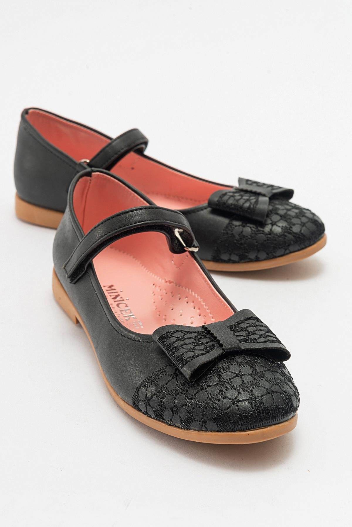 Çocuk Dantelli Ayakkabı 31-36 SİYAH