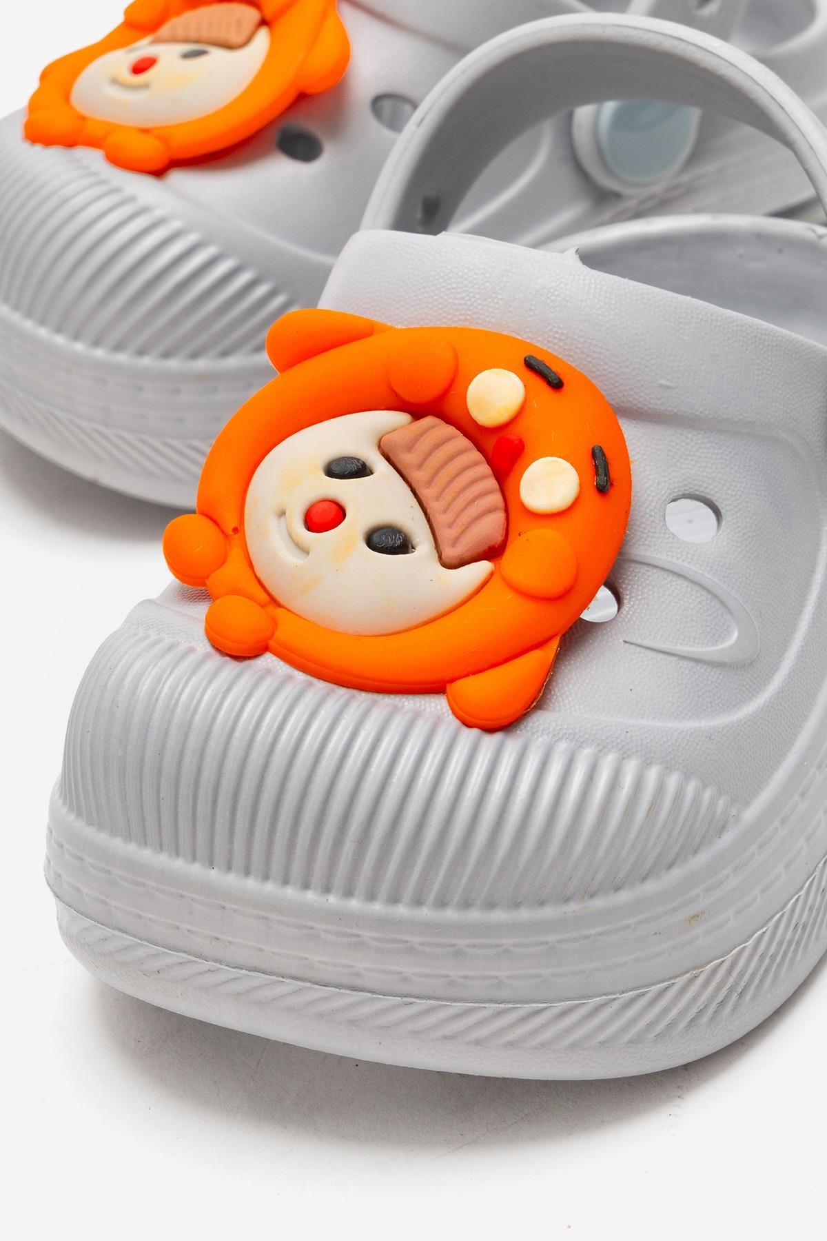 Çocuk Işıklı Emojili Sabo Terlik BUZ