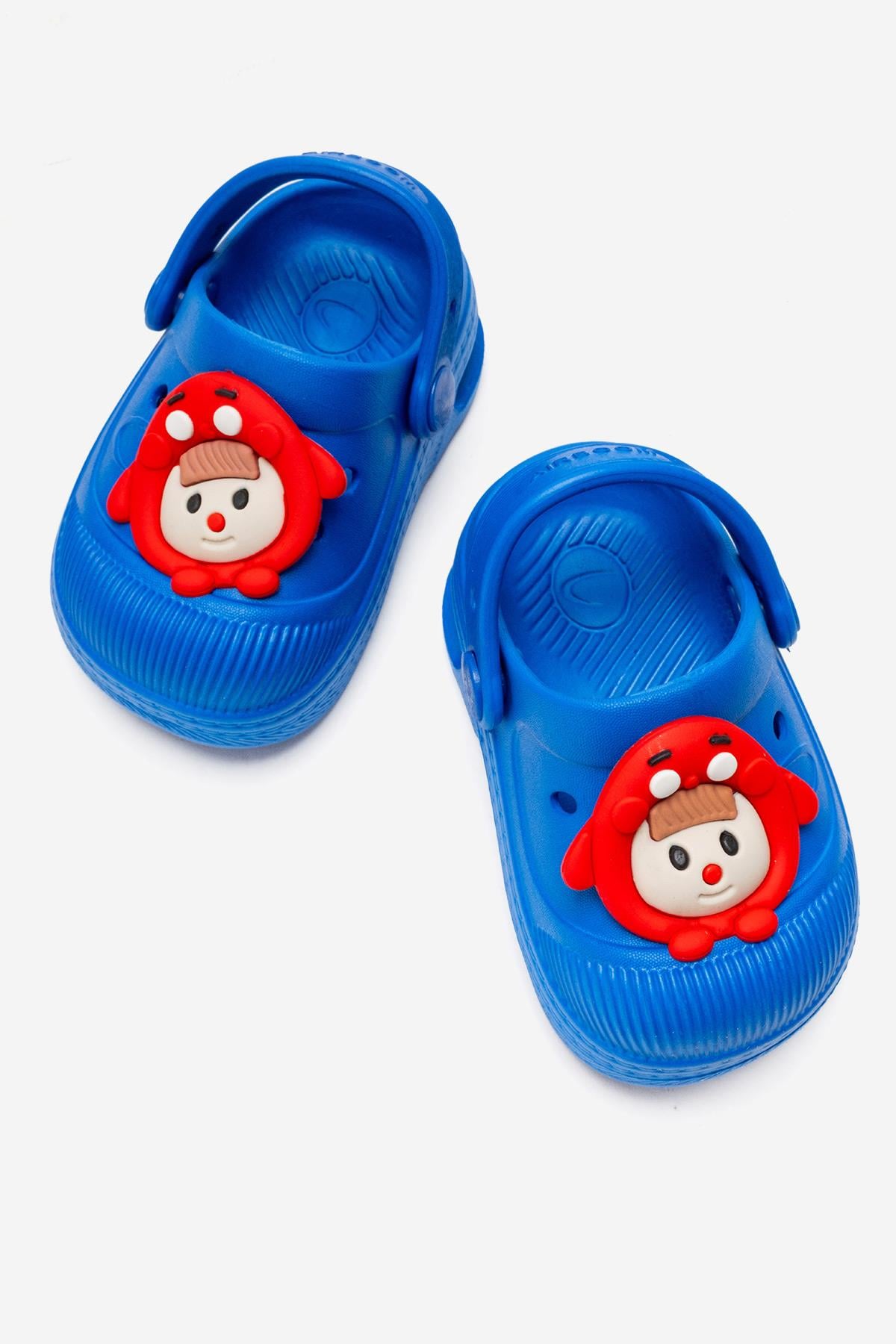 Çocuk Işıklı Emojili Sabo Terlik SAX MAVİ