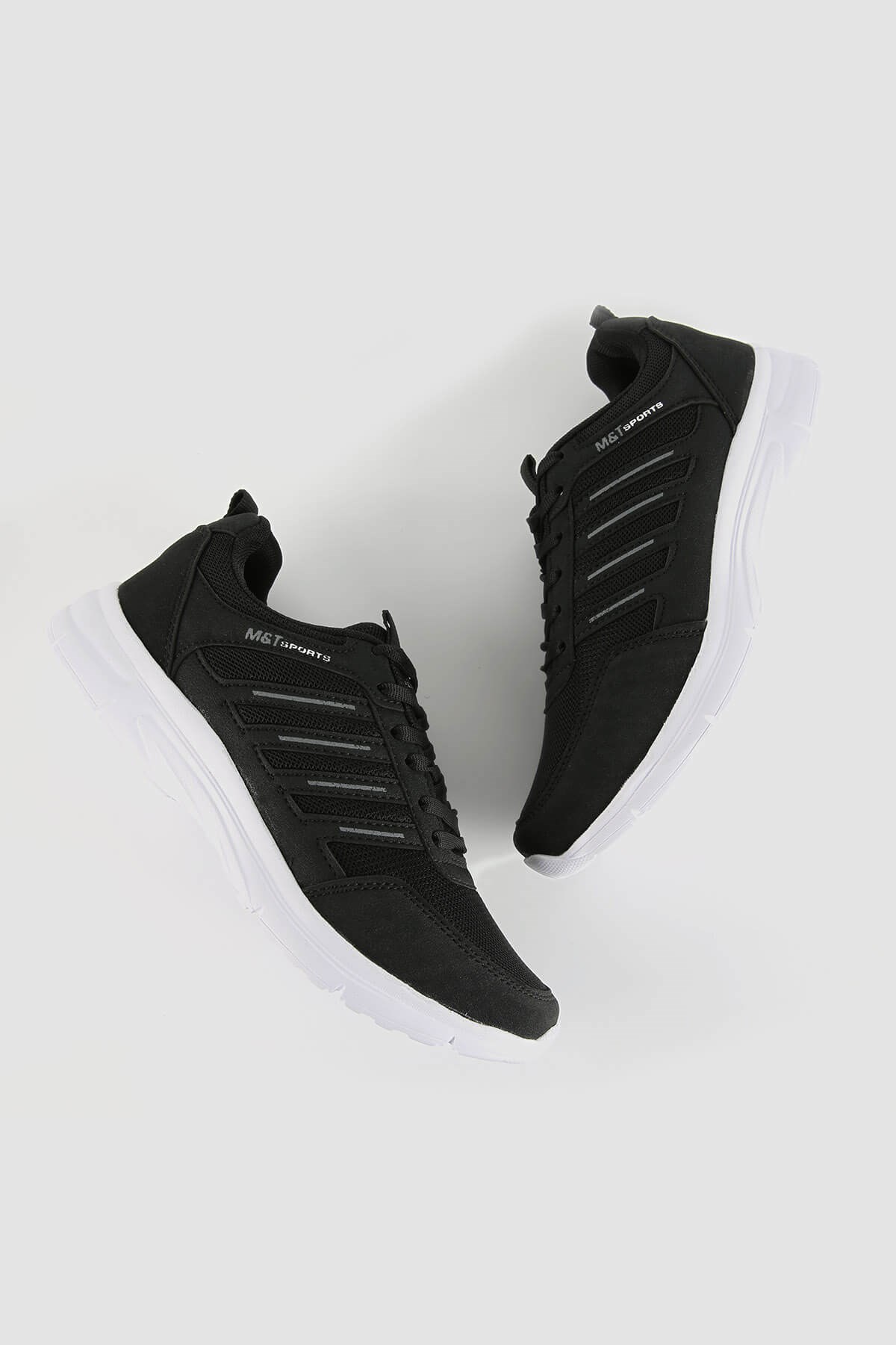 Erkek 4 Bantlı Anorak Spor Ayakkabı SİYAH BEYAZ