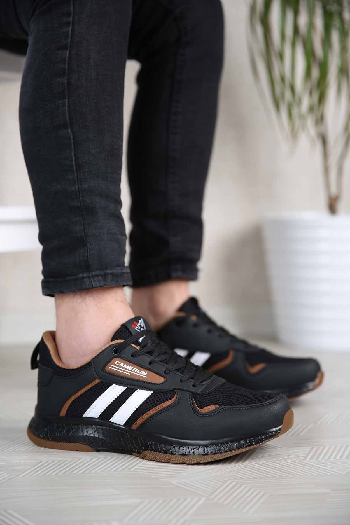 Erkek Anorak Spor Ayakkabı SİYAH BEYAZ TABA