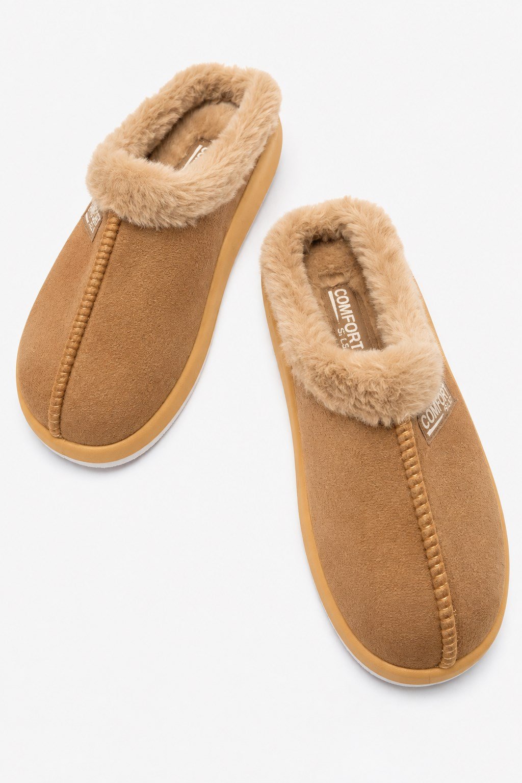Erkek Kürklü Gondol Ev Terliği TABA