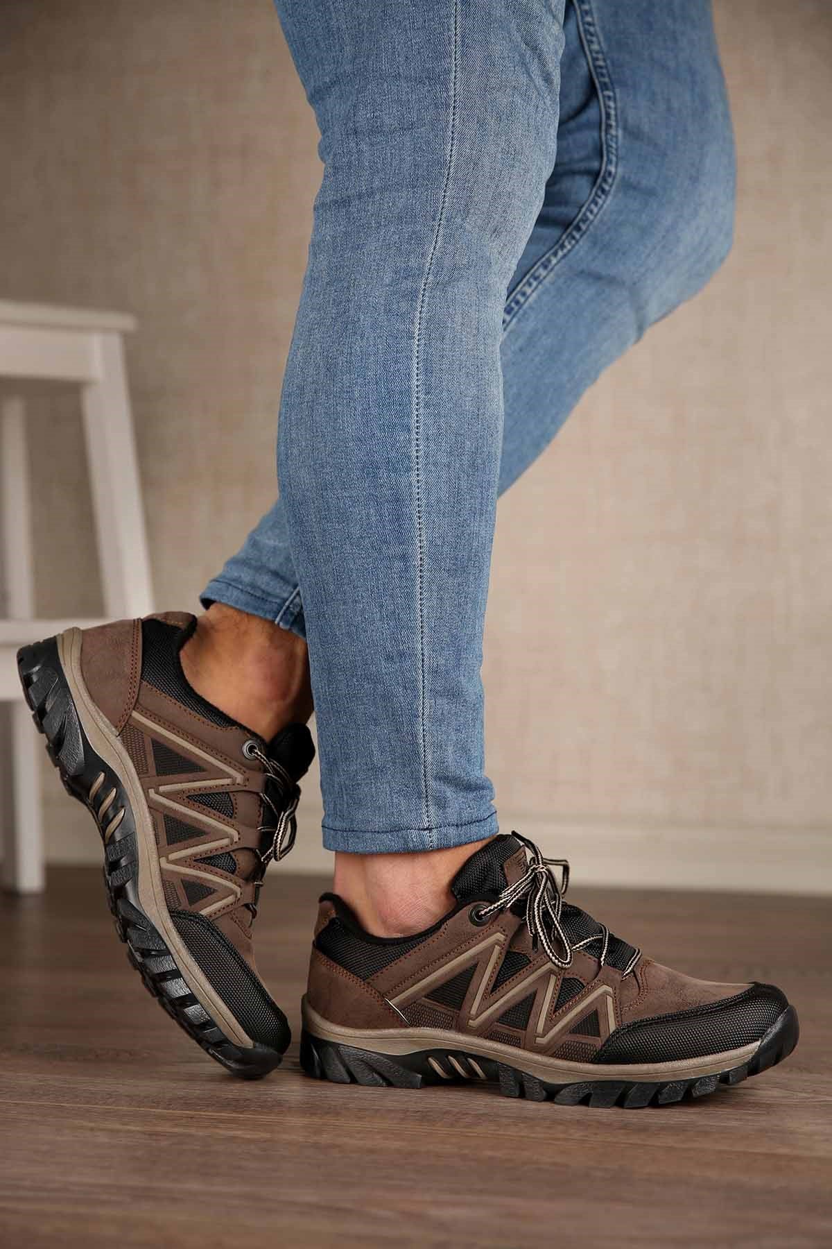 Erkek Trekking Spor Ayakkab KAHVE KUM