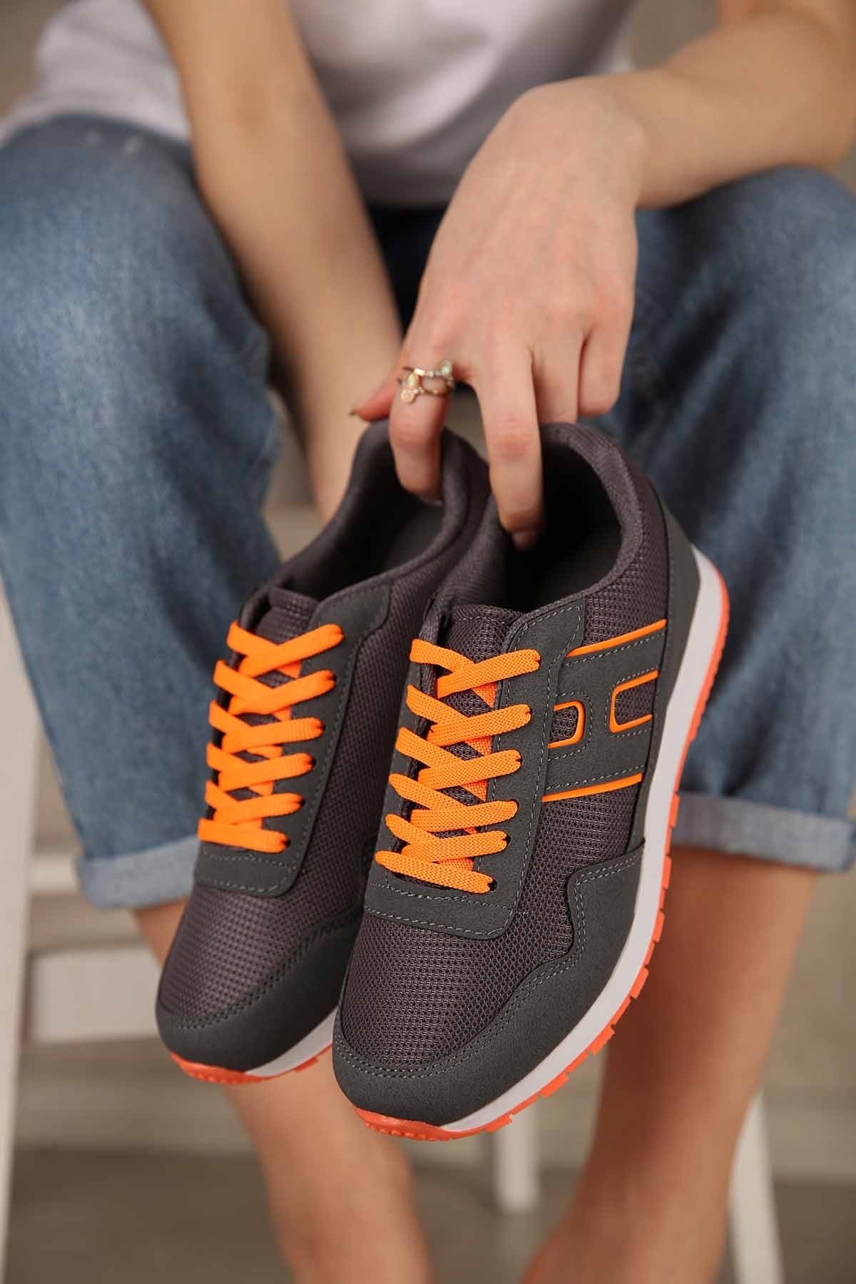 Kadın Anorak Spor Ayakkabı FÜME ORANJ