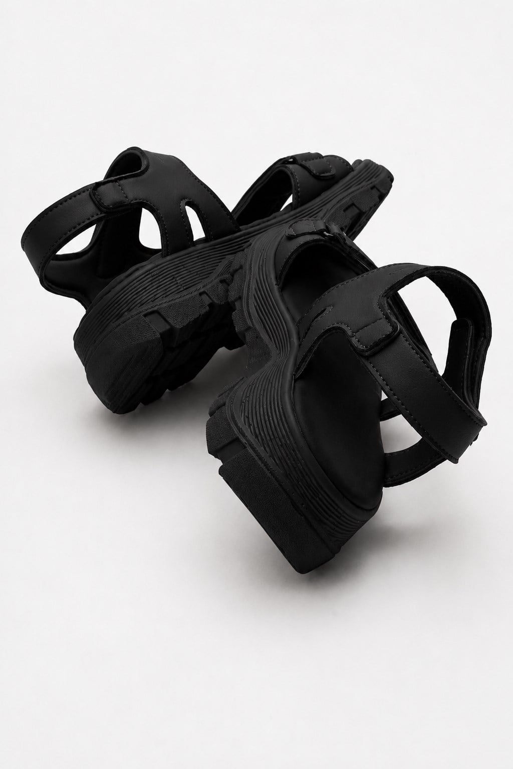 Kadın Çift Cırtlı Sandalet SİYAH