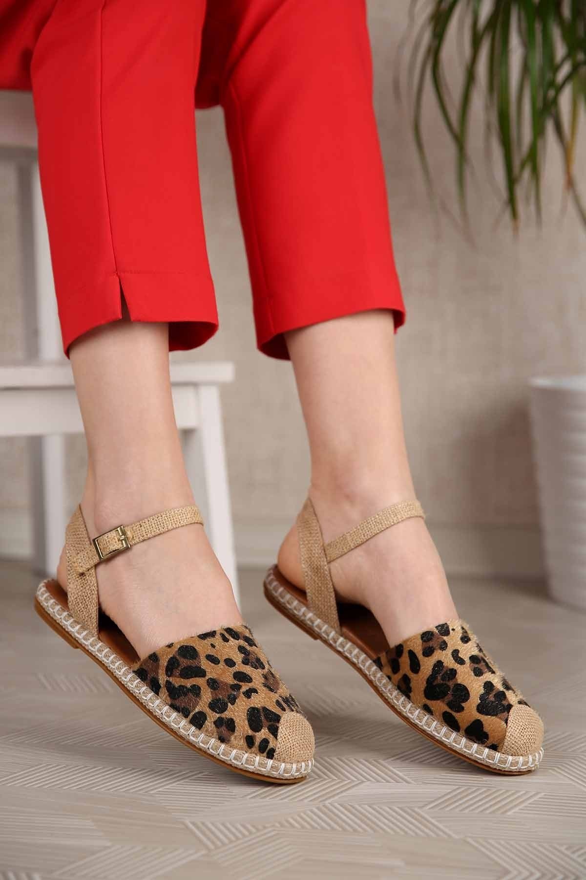 Kadın Espadril Sandalet LEOPAR