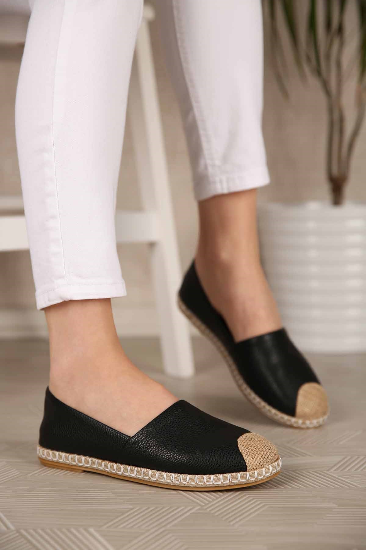 Kadın Hasırlı Espadril SİYAH CİLT