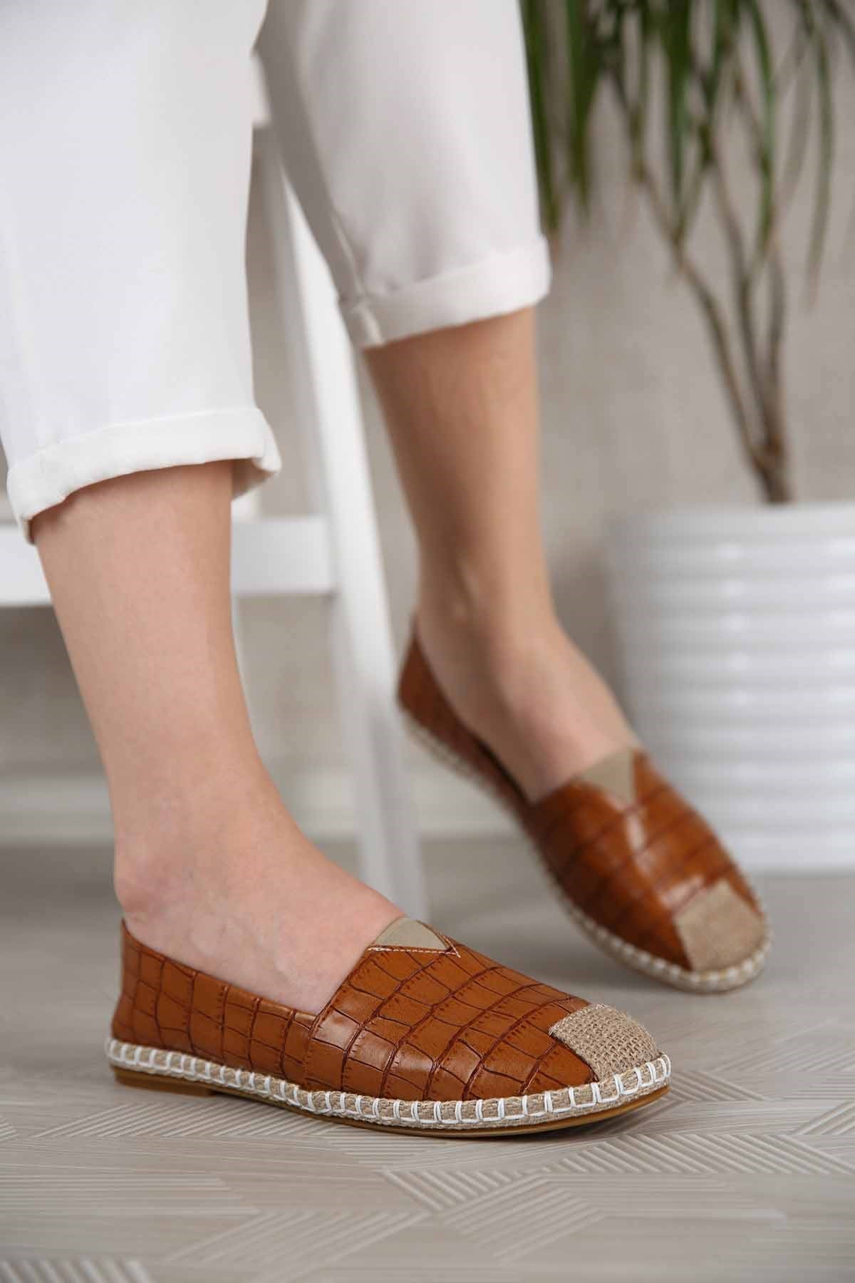 Kadın Kroko Espadril TABA