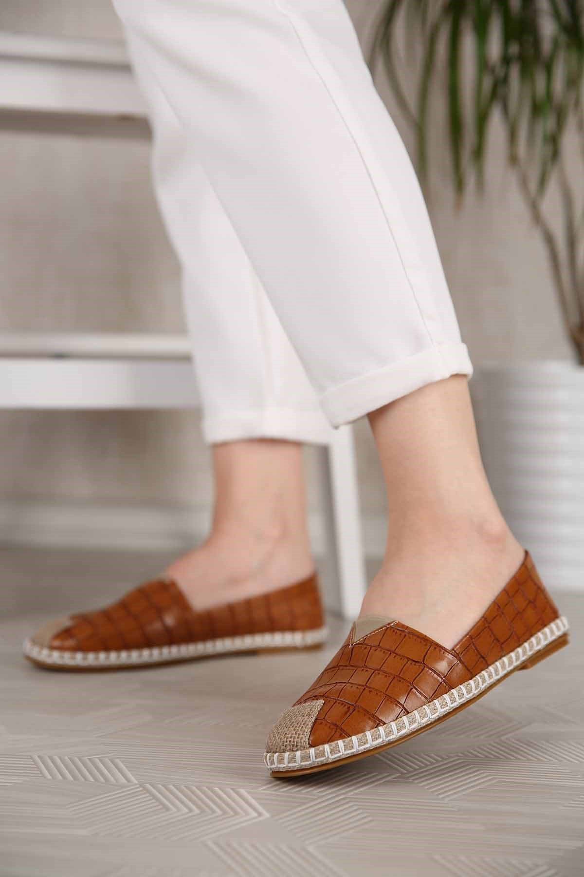 Kadın Kroko Espadril TABA