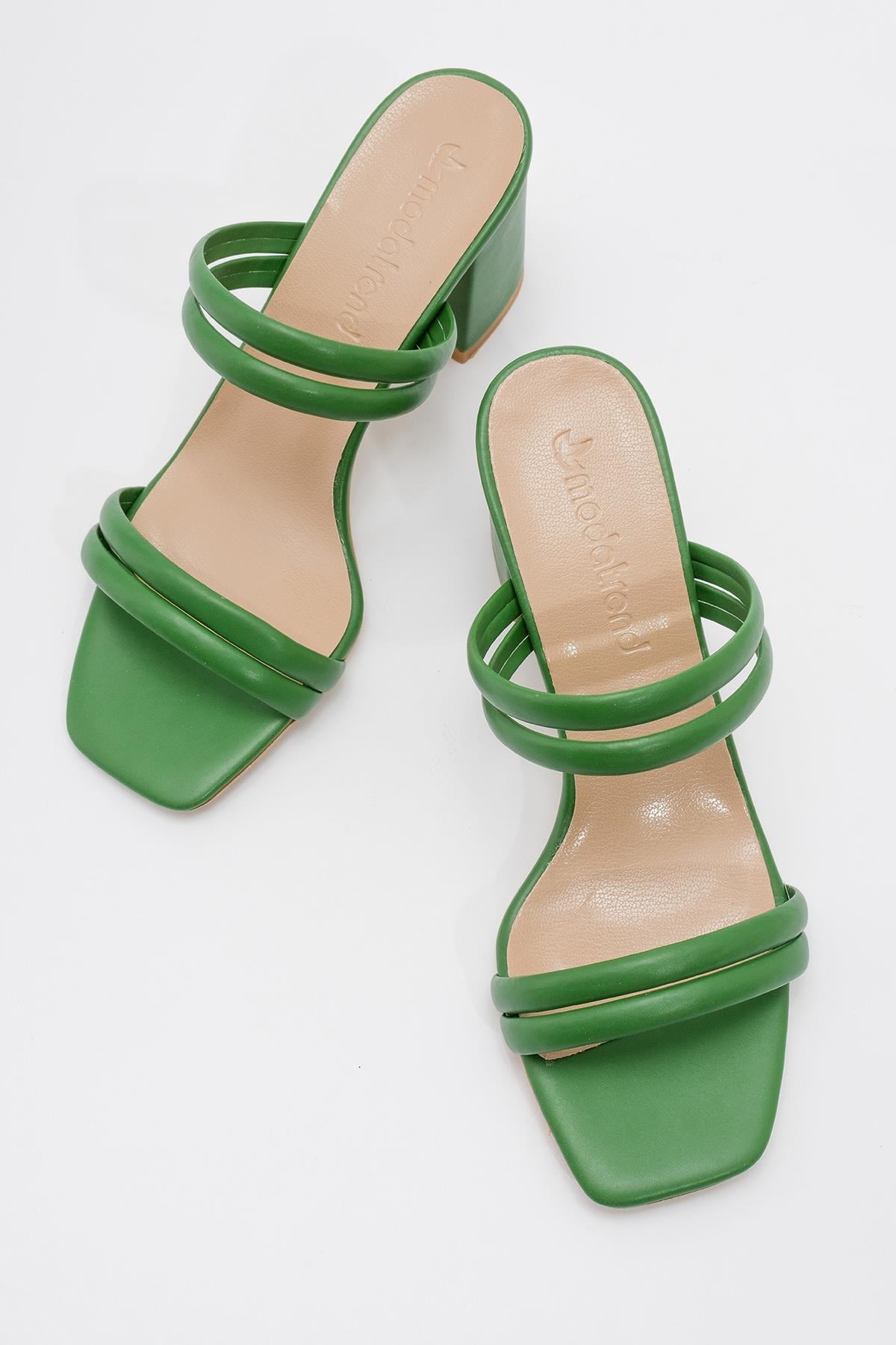 Kadın Sivri Burunlu Stiletto ÇİMEN YEŞİLİ CİLT