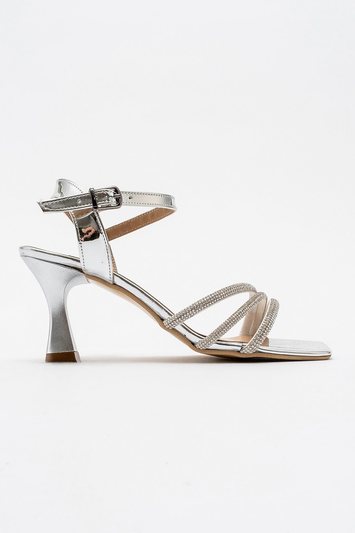 Kadın Sivri Burunlu Stiletto GÜMÜŞ AYNA