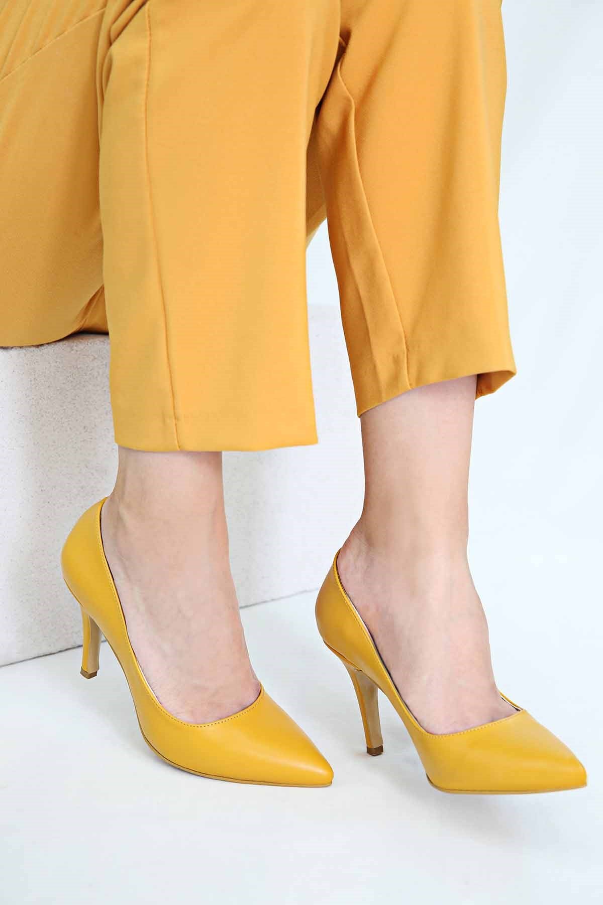 Kadın Sivri Burunlu Stiletto HARDAL CİLT