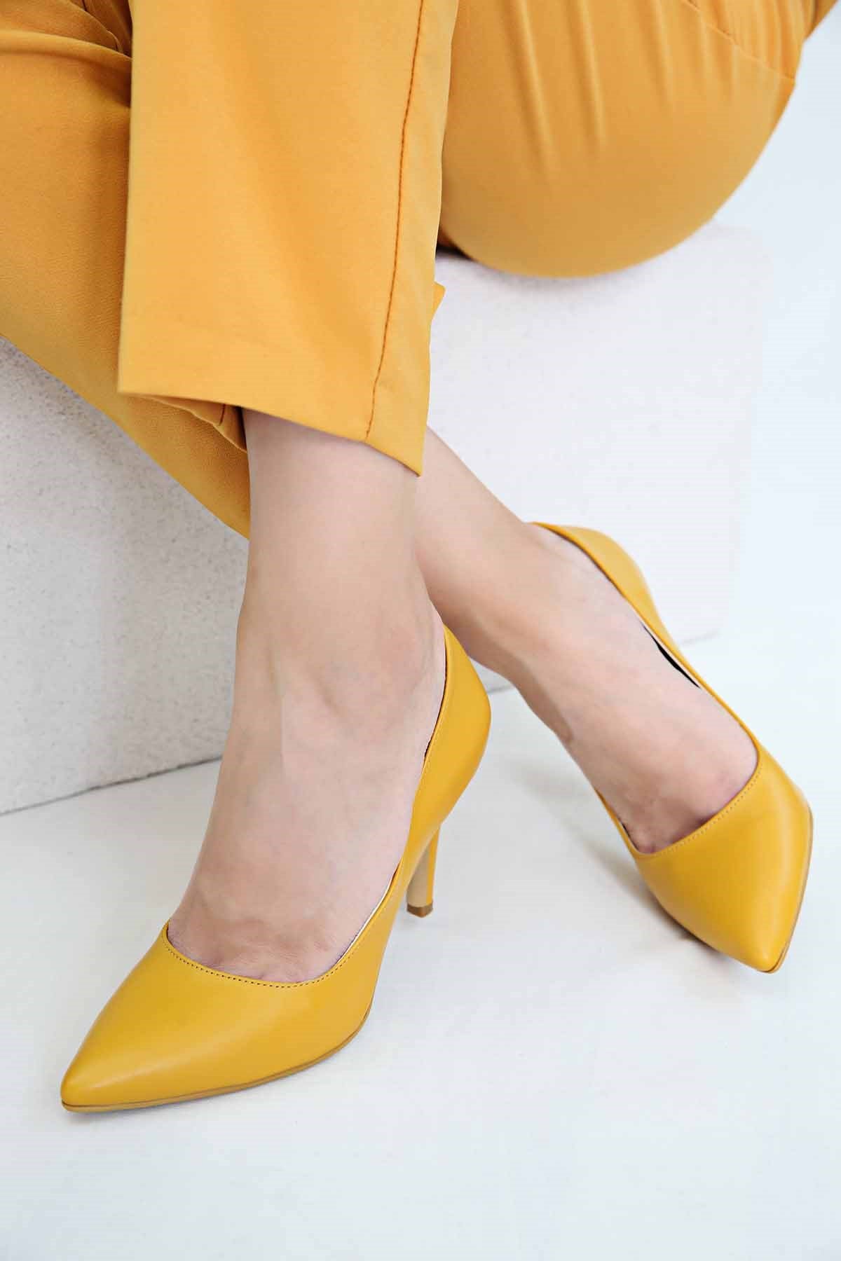 Kadın Sivri Burunlu Stiletto HARDAL CİLT