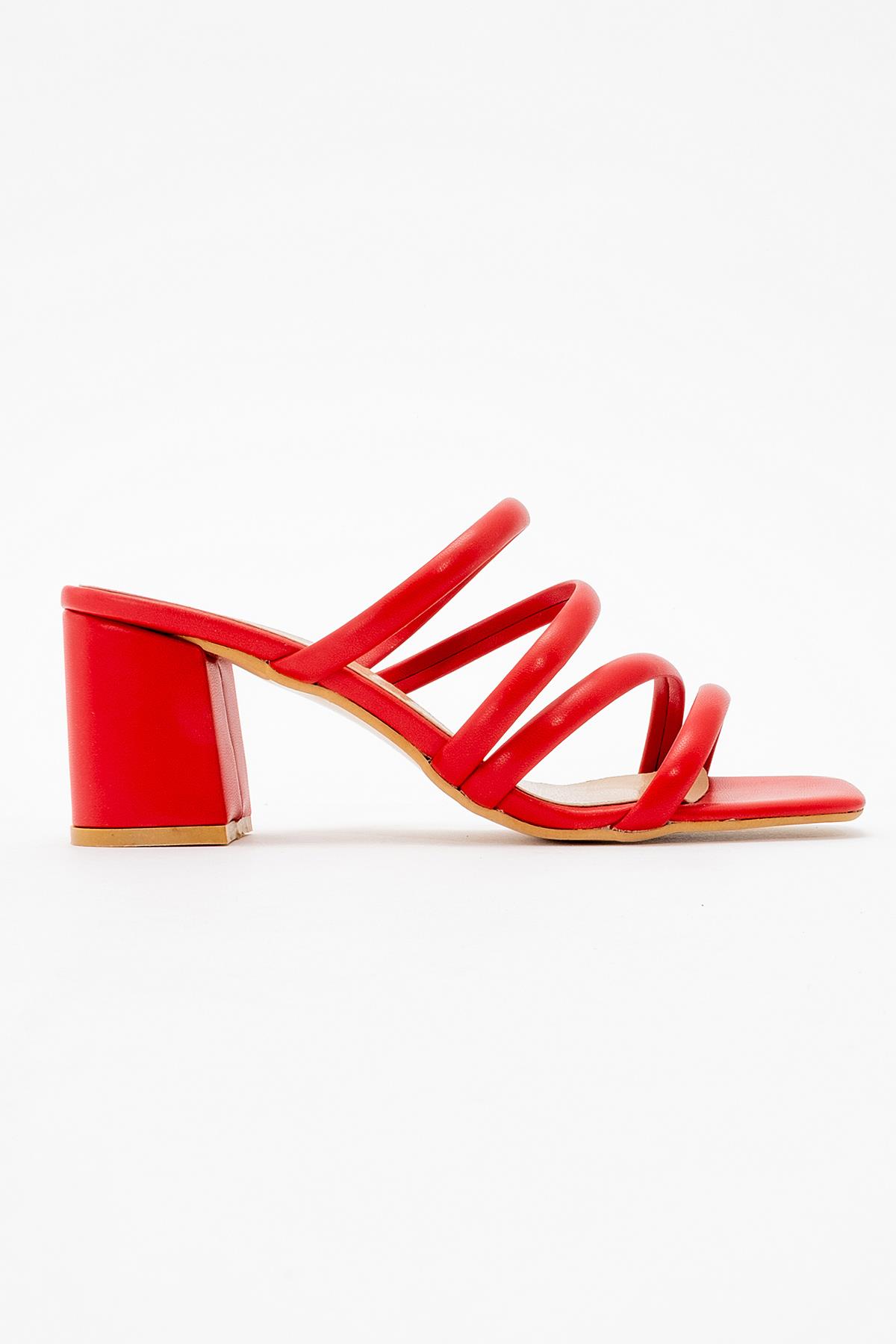 Kadın Sivri Burunlu Stiletto KIRMIZI CİLT