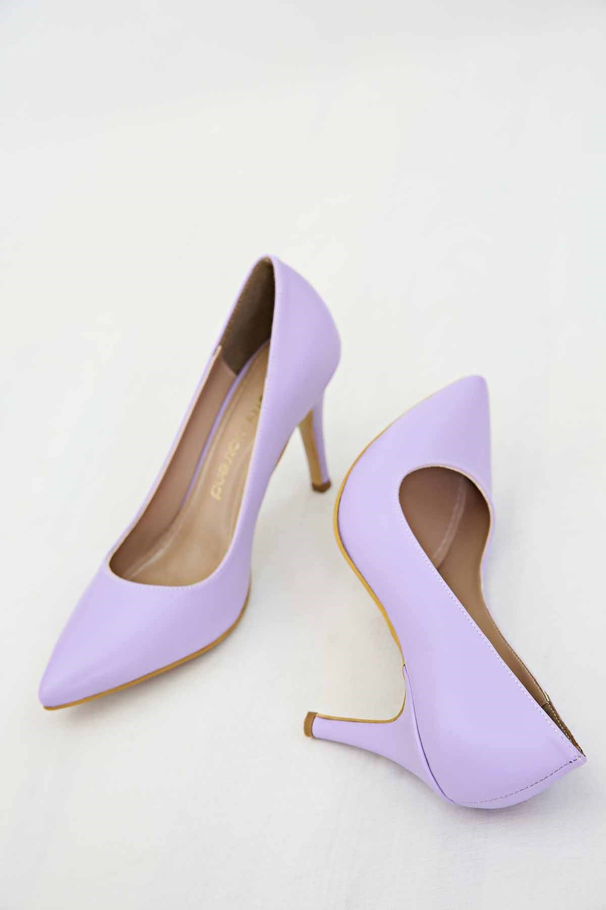 Kadın Sivri Burunlu Stiletto LİLA CİLT