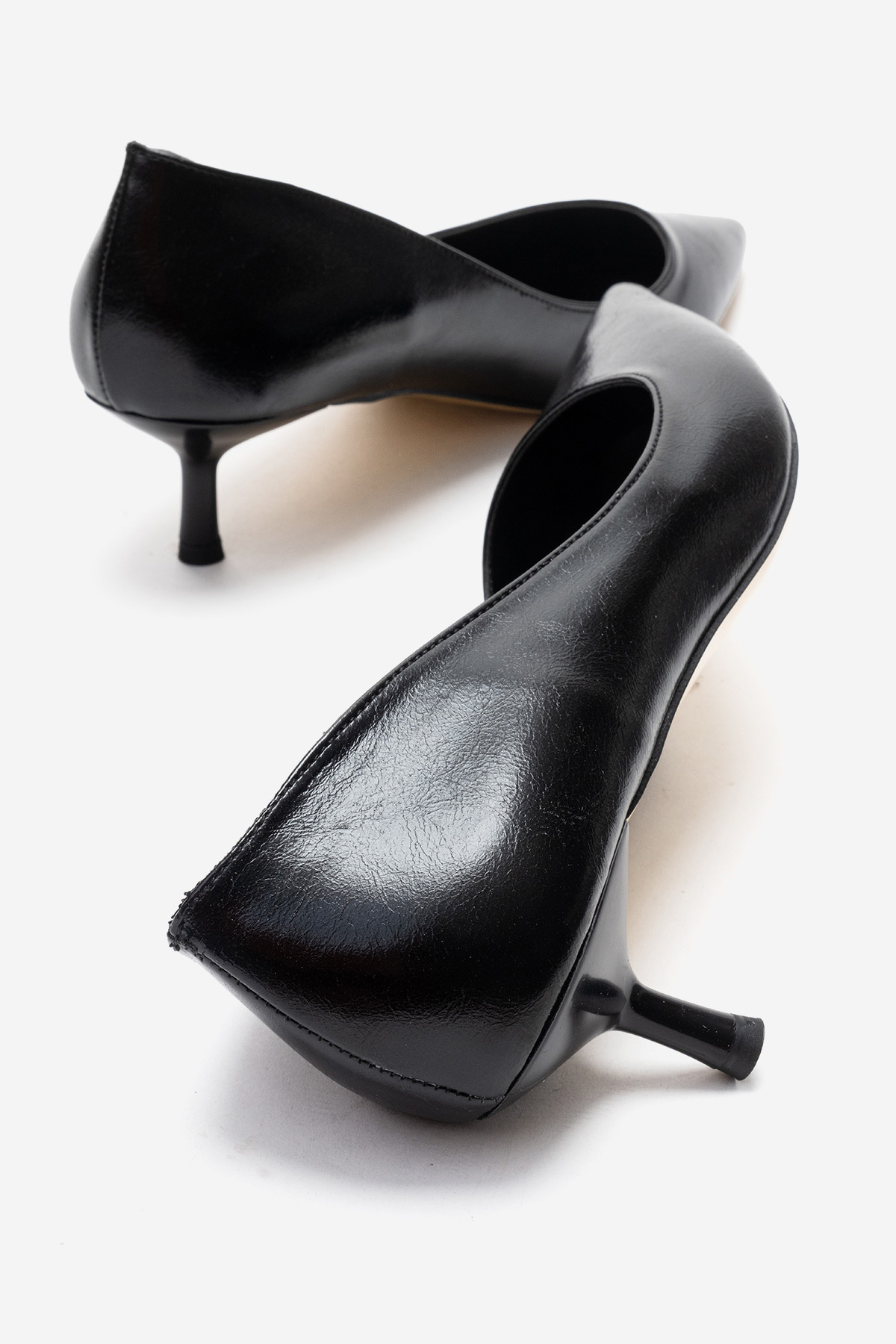 Kadın Sivri Burunlu Stiletto SİYAH KIRIŞIK