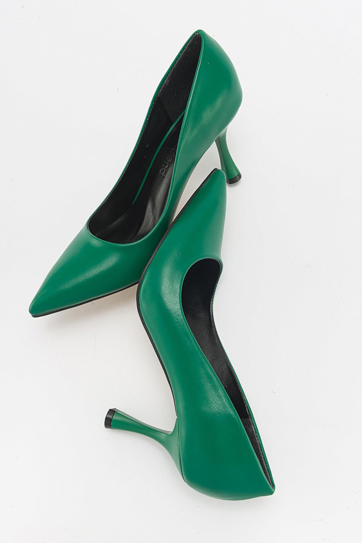 Kadın Stiletto Ayakkabı ÇİMEN YEŞİLİ CİLT