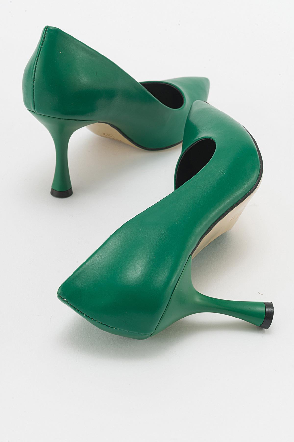 Kadın Stiletto Ayakkabı ÇİMEN YEŞİLİ CİLT