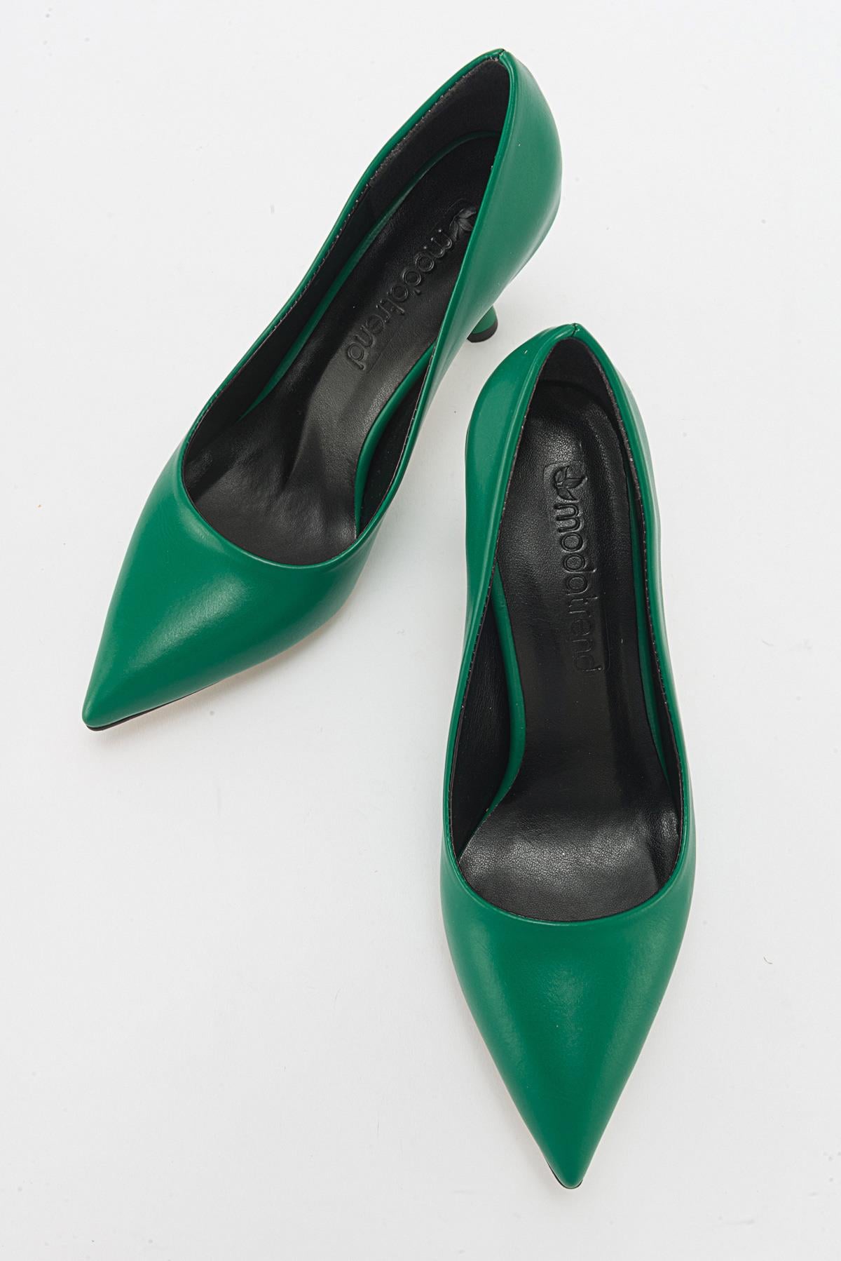 Kadın Stiletto Ayakkabı ÇİMEN YEŞİLİ CİLT