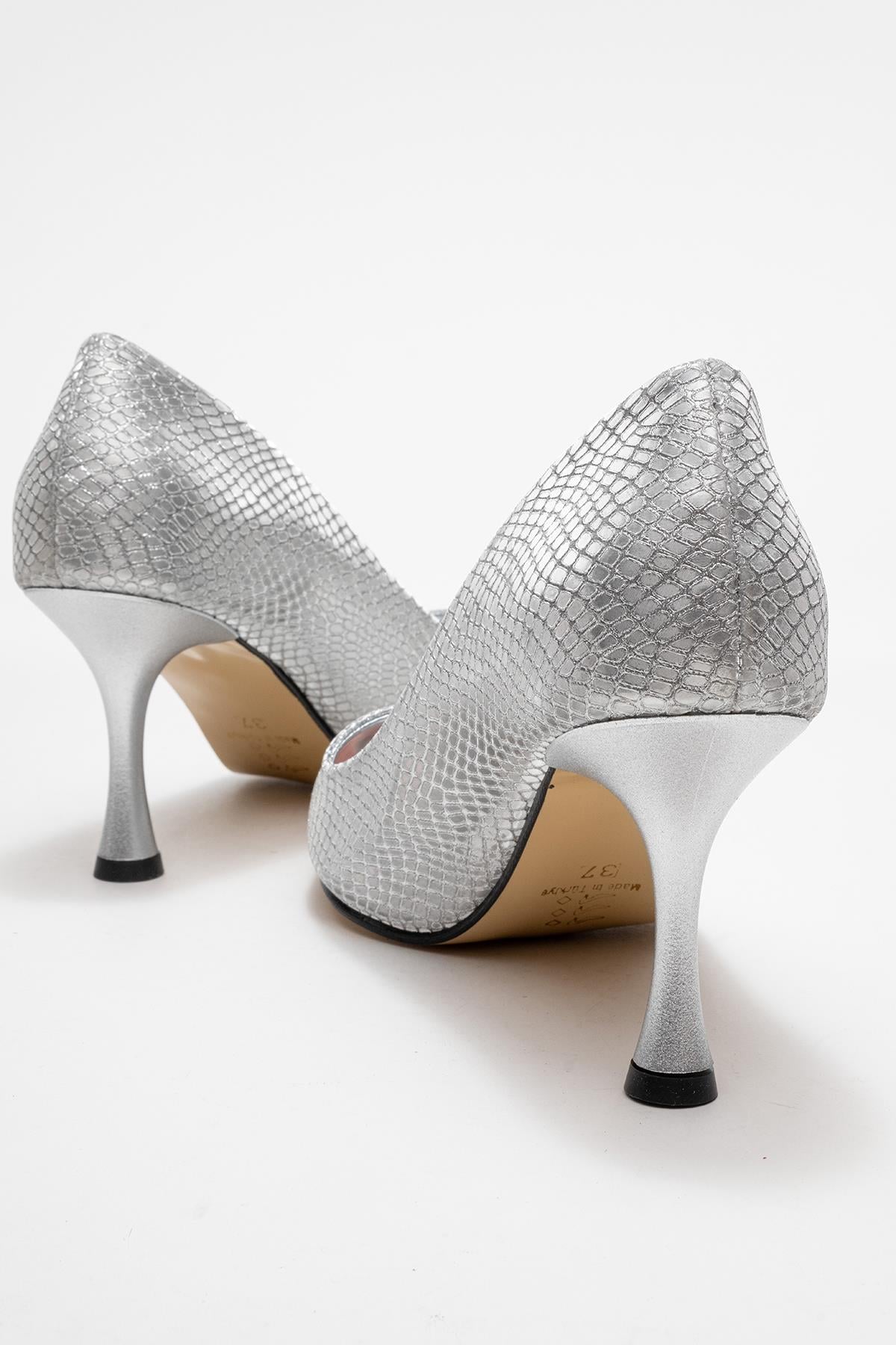 Kadın Stiletto Ayakkabı GÜMÜŞ YILAN SİM