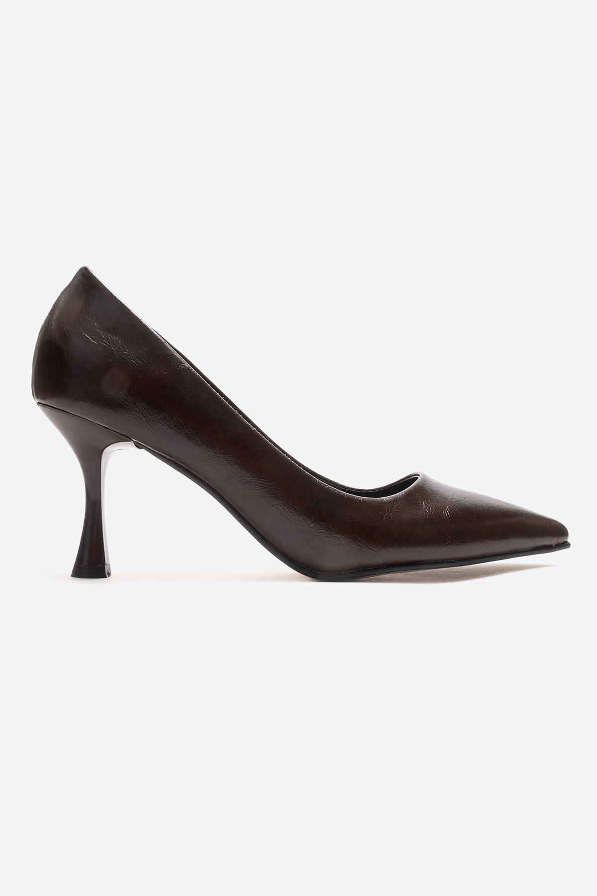 Kadın Stiletto Ayakkabı KAHVE KIRIŞIK