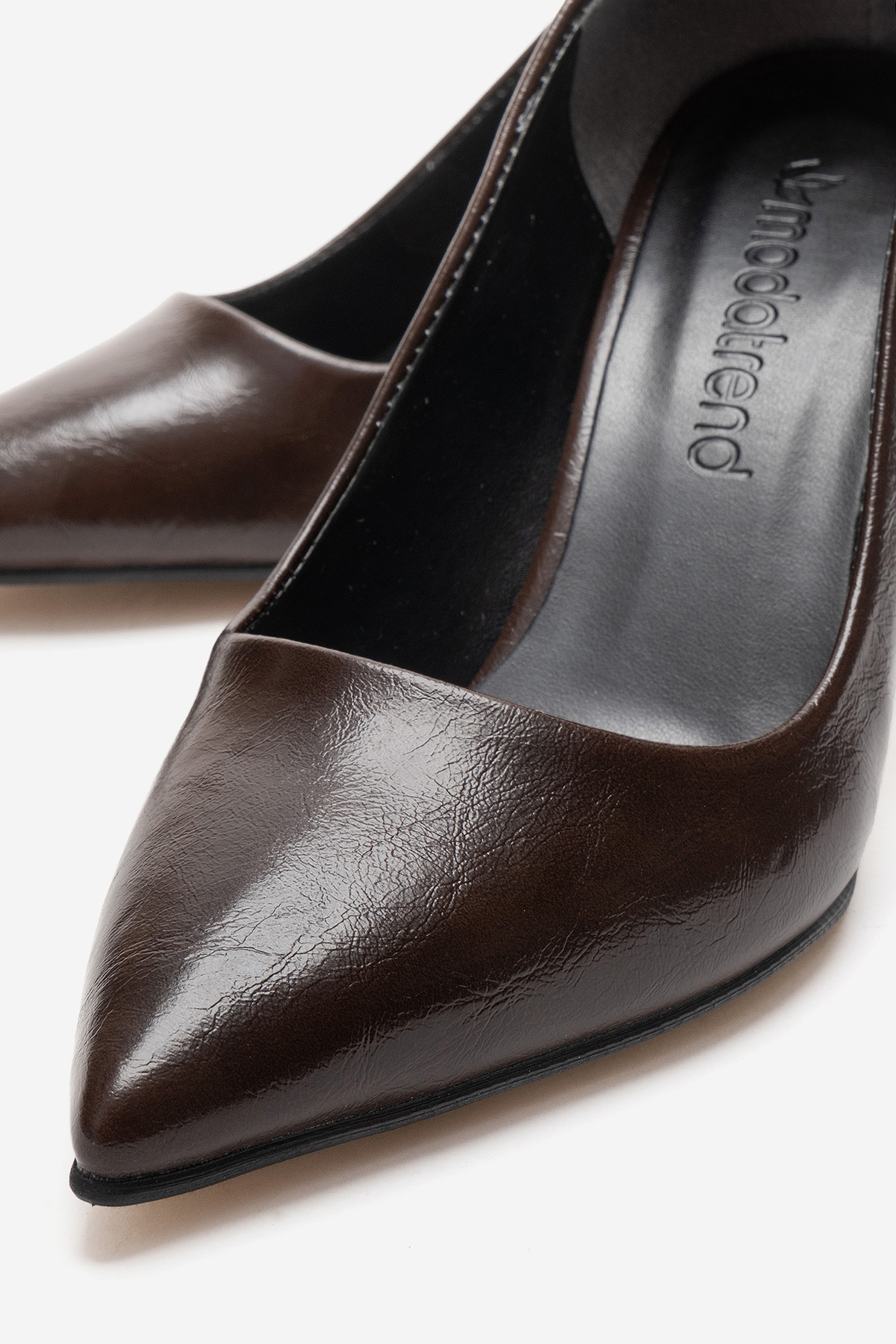 Kadın Stiletto Ayakkabı KAHVE KIRIŞIK