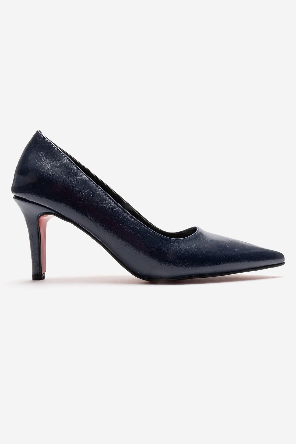 Kadın Stiletto Ayakkabı LACİVERT KIRIŞIK