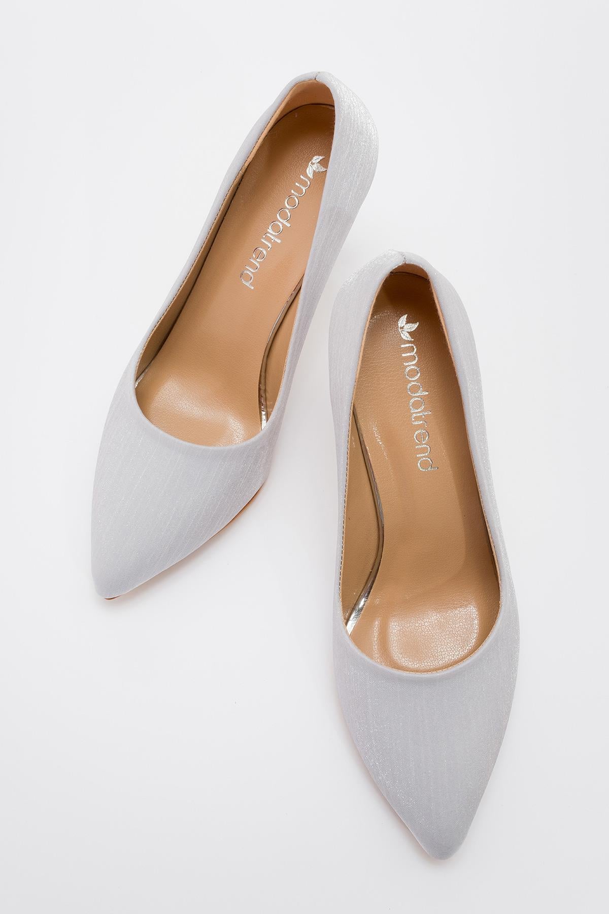 Kadın Stiletto GÜMÜŞ ÇİZGİLİ