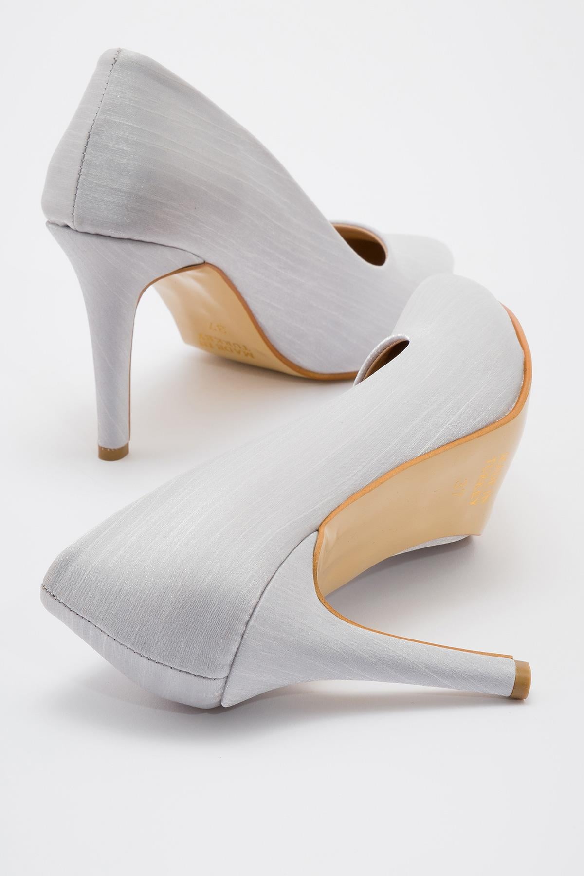 Kadın Stiletto GÜMÜŞ ÇİZGİLİ