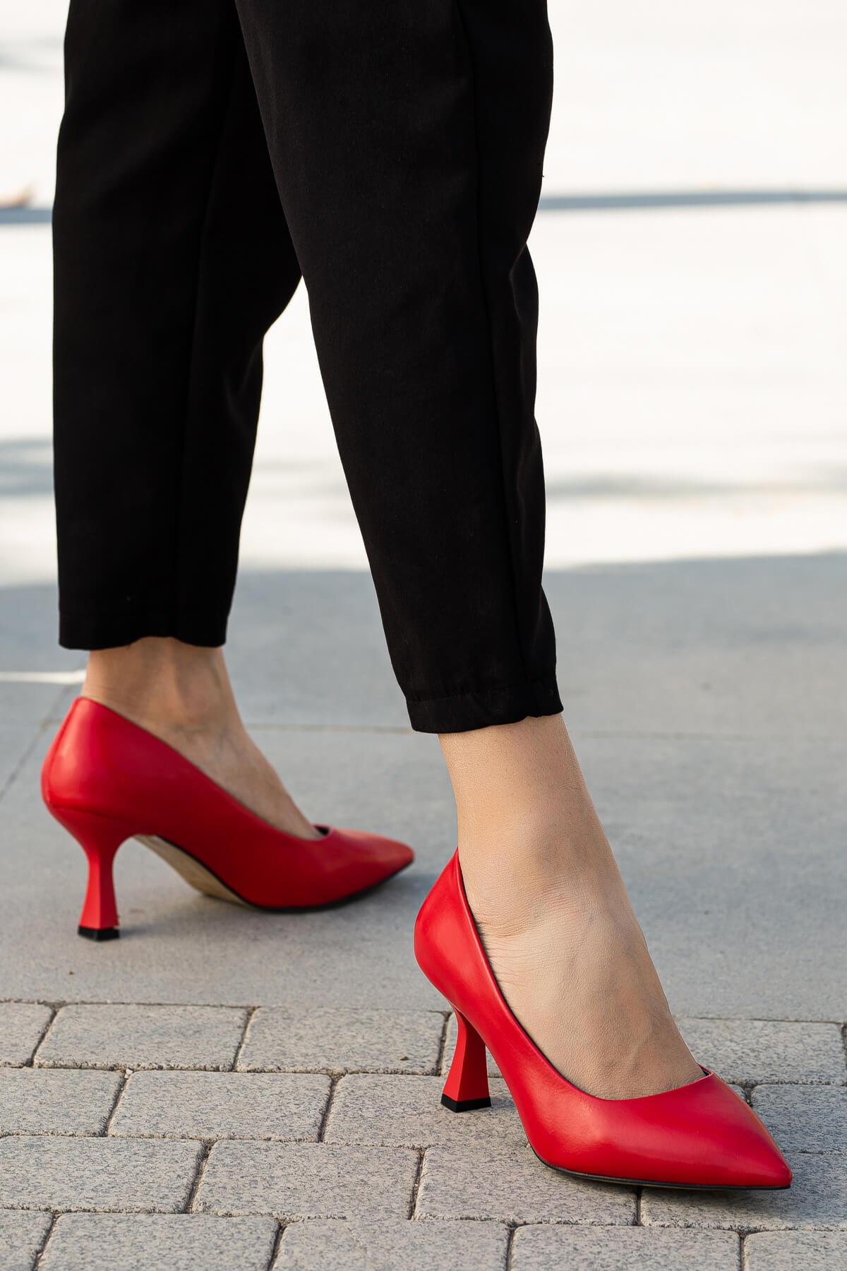 Kadın Stiletto KIRMIZI CİLT
