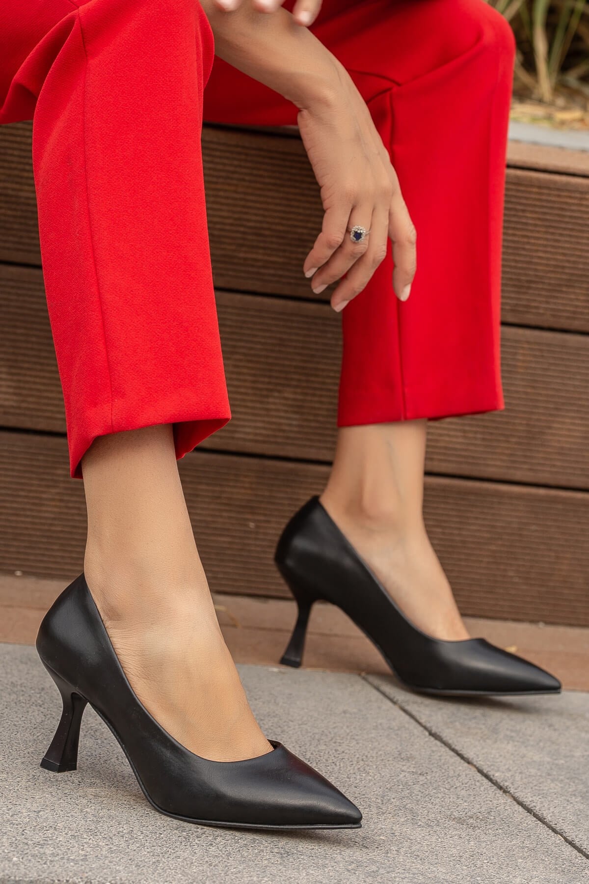 Kadın Stiletto SİYAH CİLT