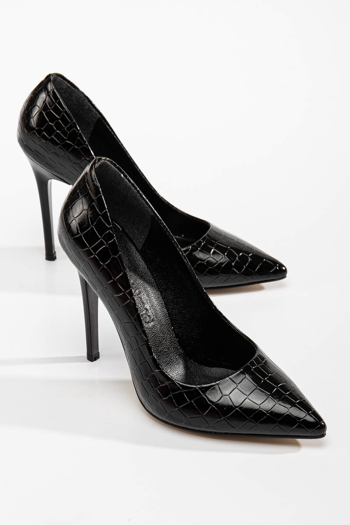 Kadın Stiletto SİYAH KROKO