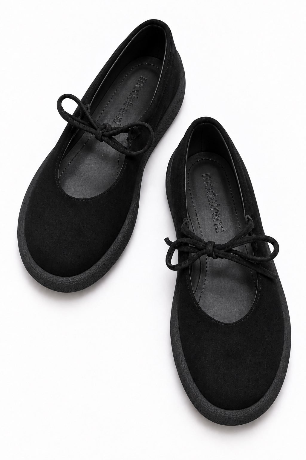 Kadın Tek Bağlı Sade Loafer SİYAH NUBUK
