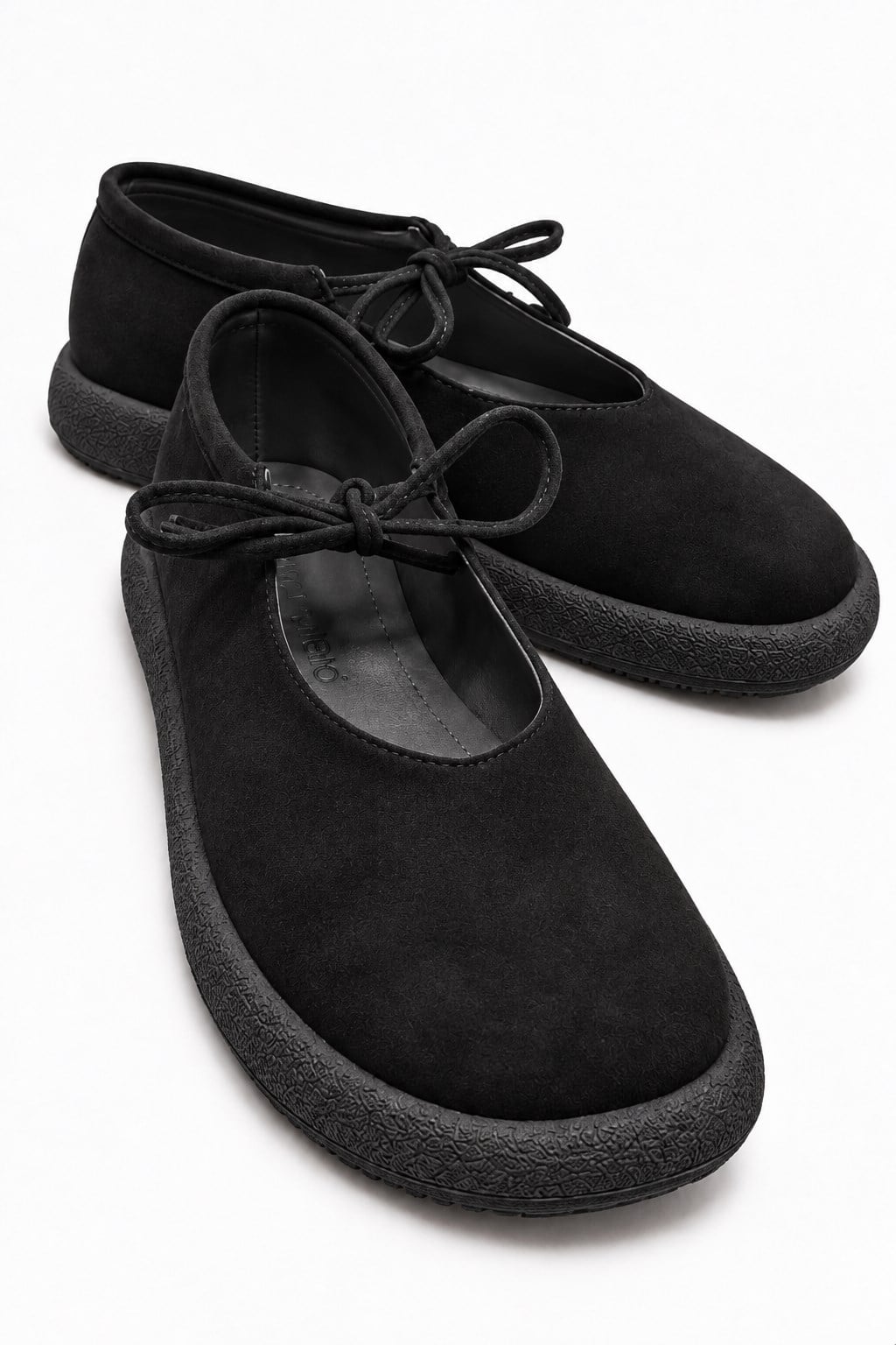 Kadın Tek Bağlı Sade Loafer SİYAH NUBUK