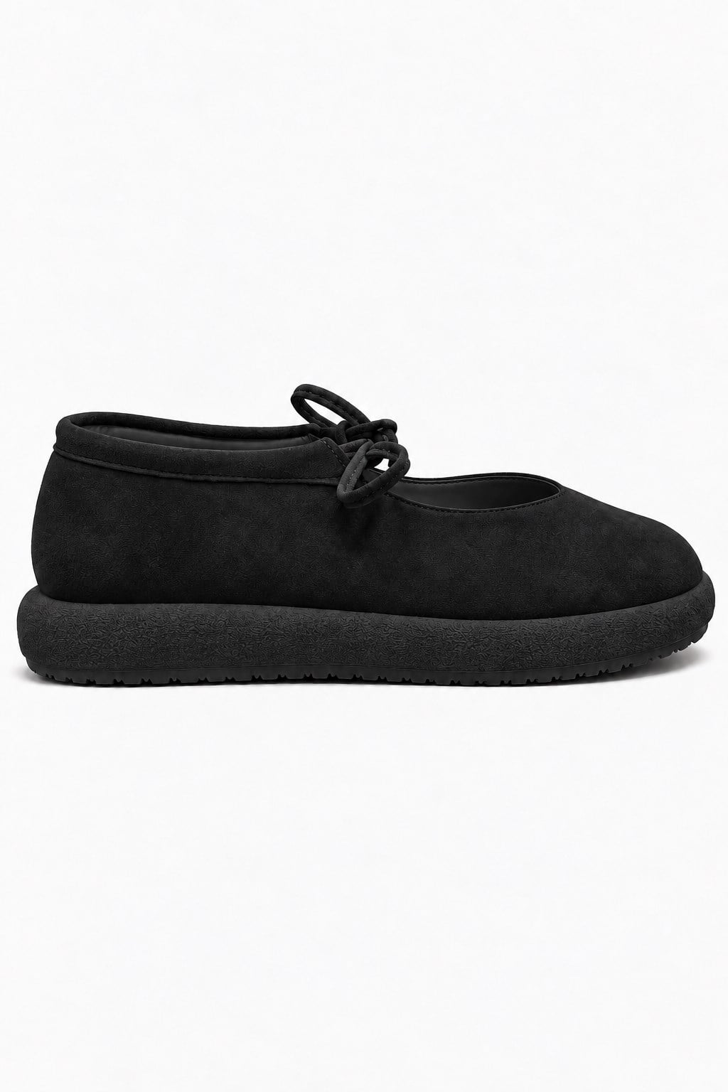 Kadın Tek Bağlı Sade Loafer SİYAH NUBUK